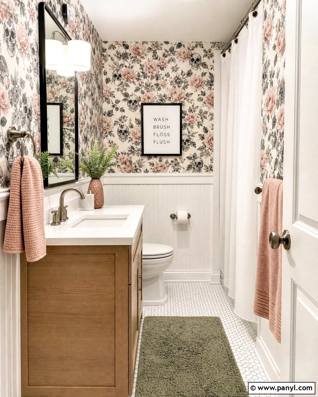 Small Skull And Rose Wallpaper Bathroom - 20 skull and rose pattern wallpaper ideas