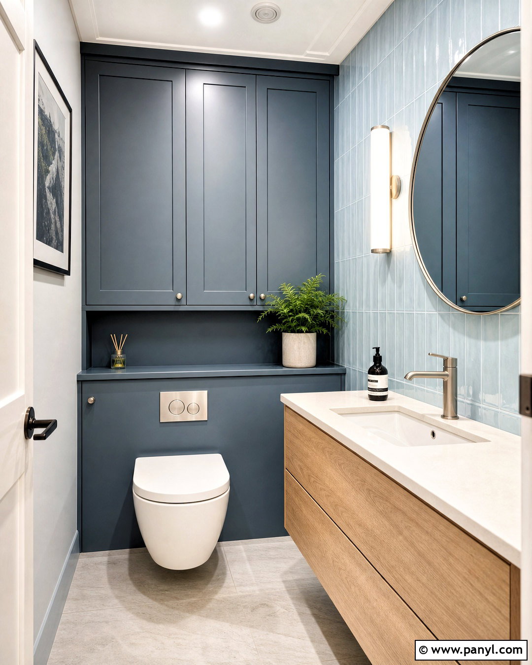 Small Toilet Room With Built-In Storage - 20 small toilet room design ideas