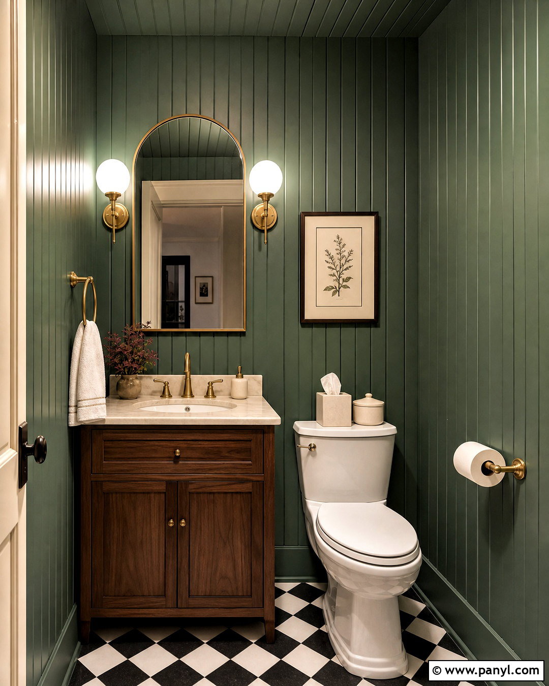 Small Toilet Room With Dark Green Walls - 20 small toilet room design ideas
