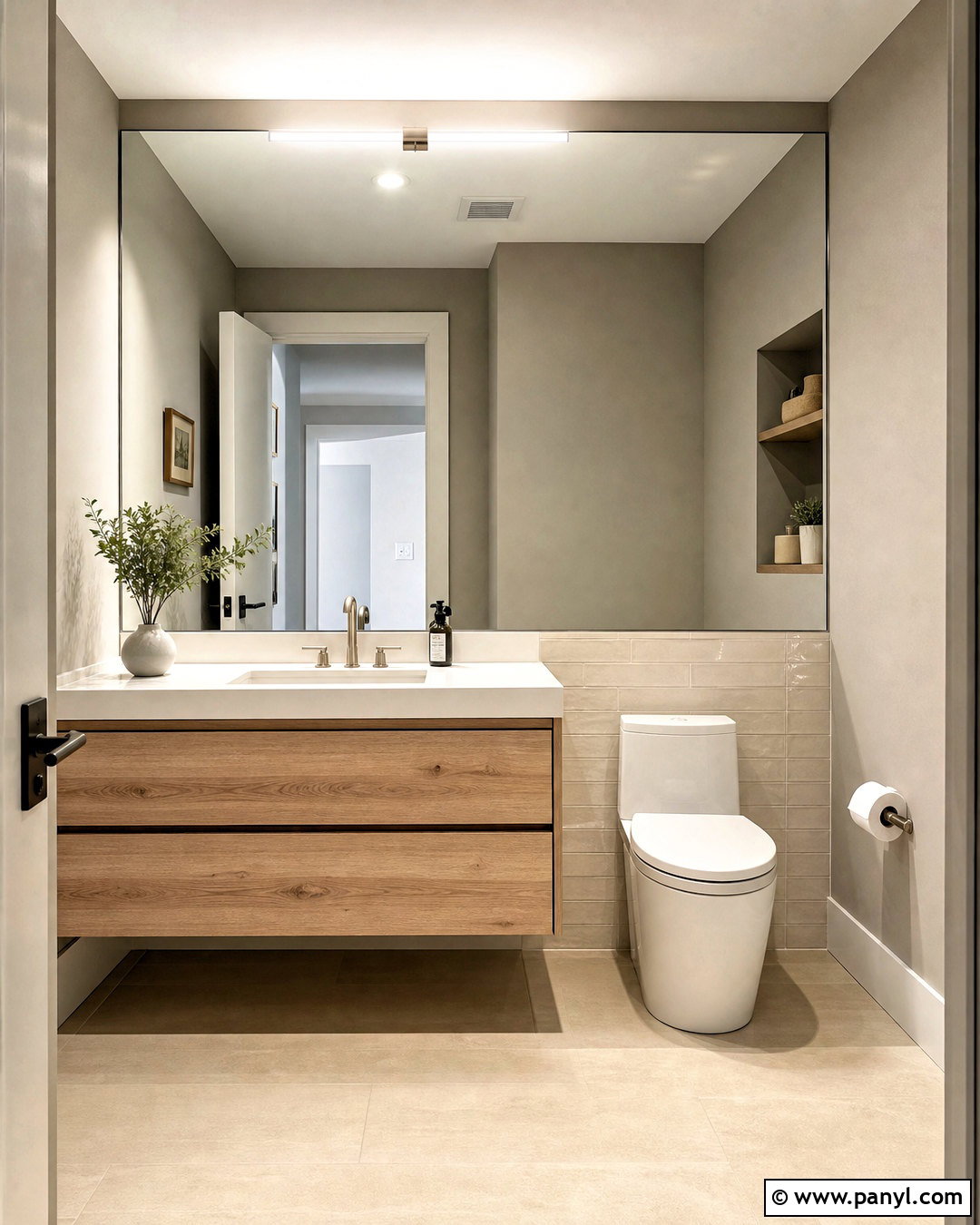 Small Toilet Room With Large Mirror - 20 small toilet room design ideas
