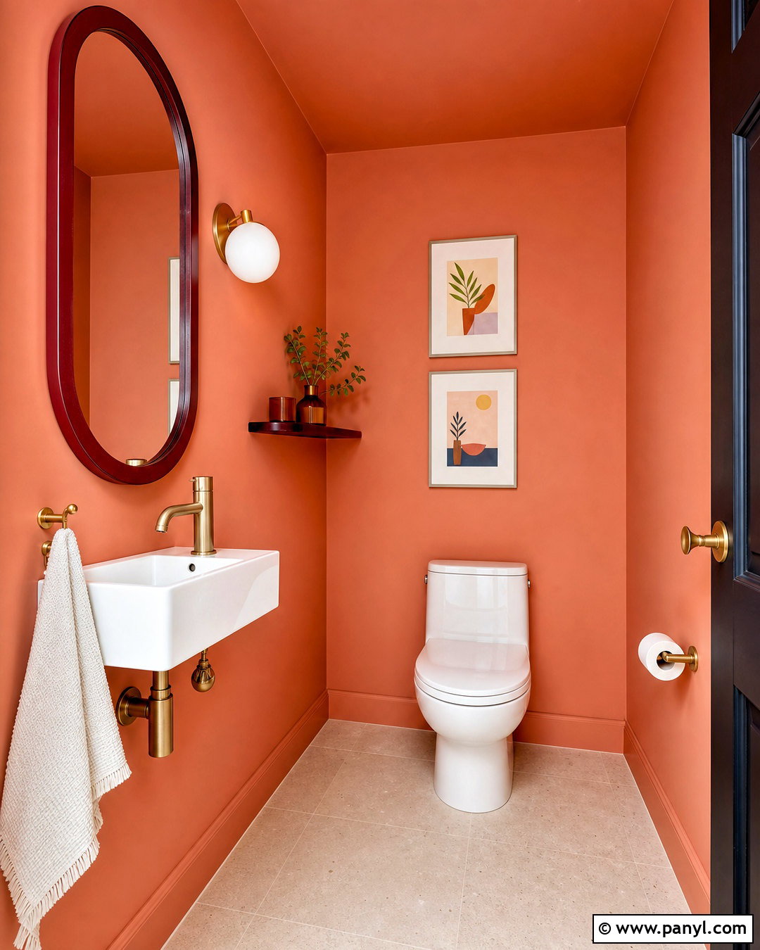 Small Toilet With Colorful Walls - 20 small toilet design ideas