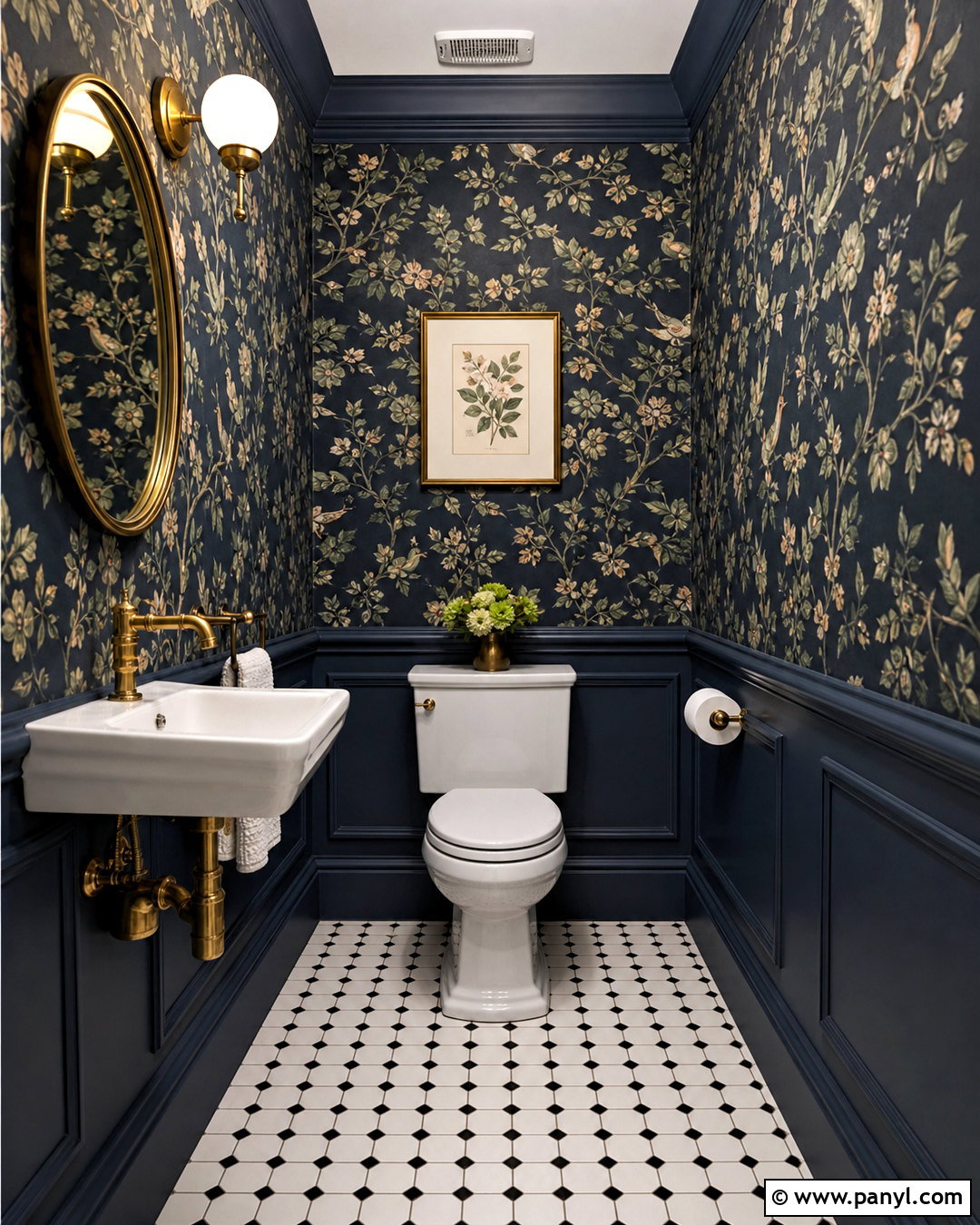 Small Toilet With Dark Wallpaper - 20 small toilet design ideas