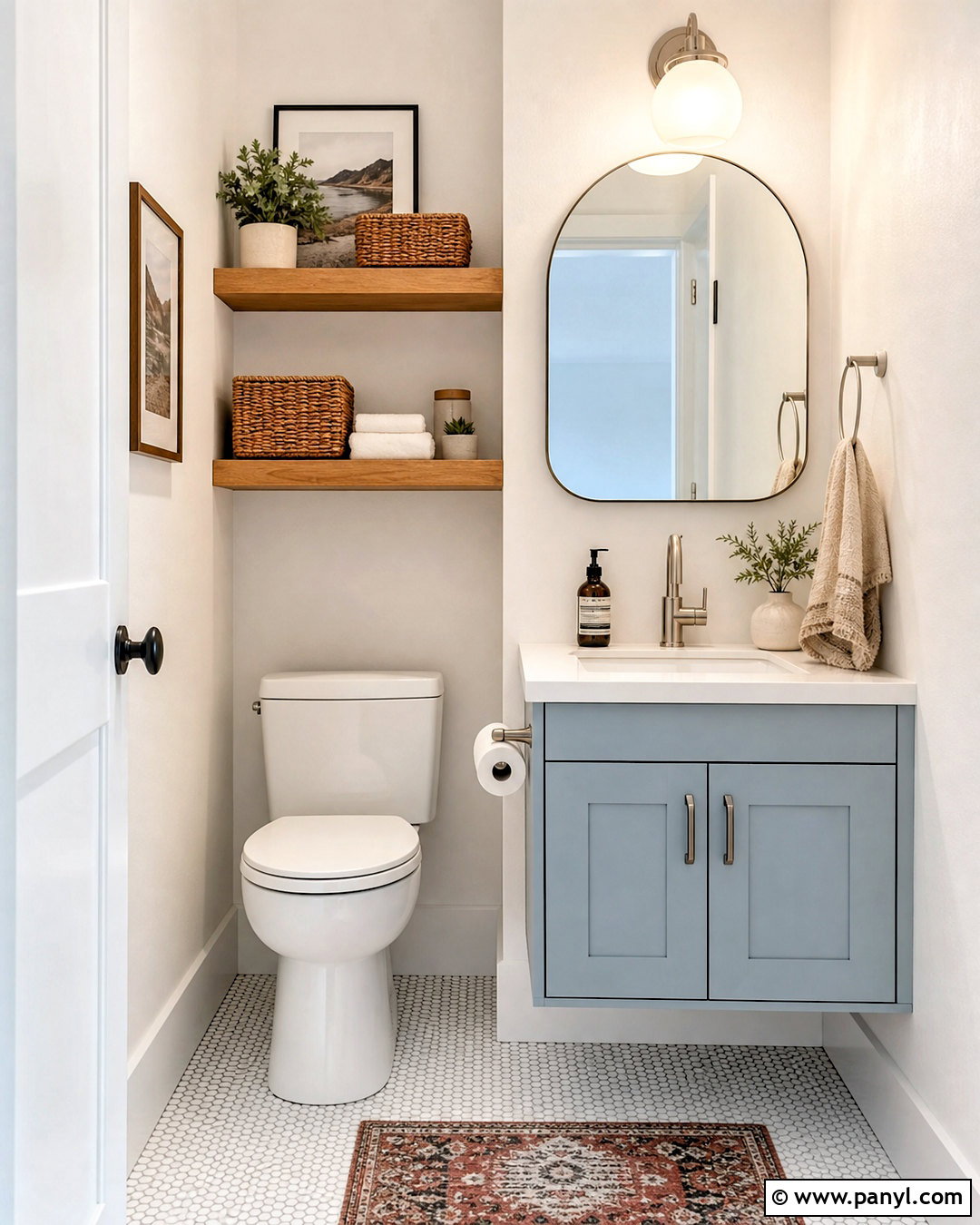 Small Toilet With Over-Toilet Shelves - 20 small toilet design ideas