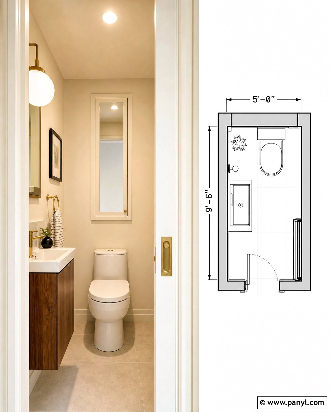 Small Toilet With Pocket Door - 20 small toilet design ideas