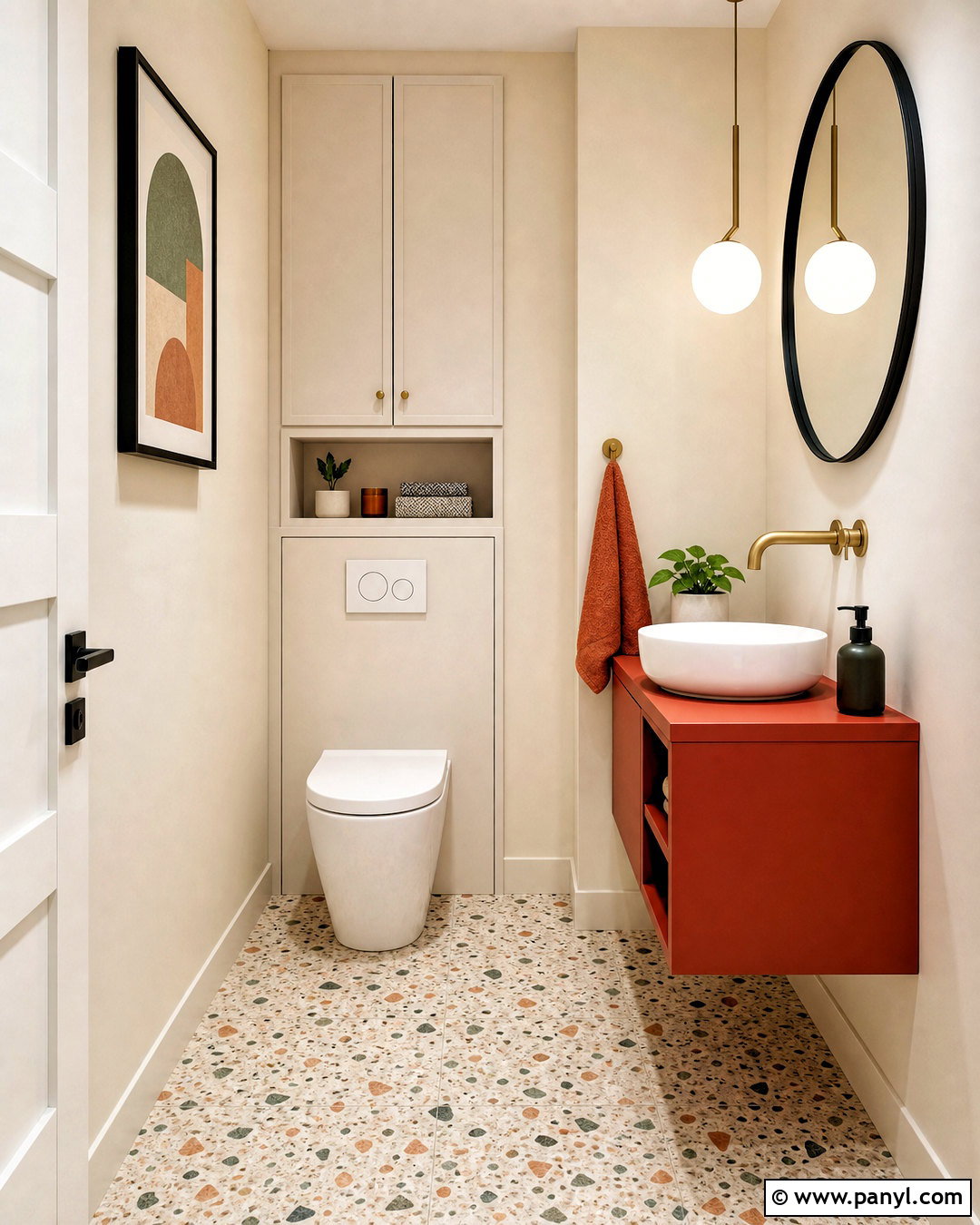 Small Toilet With Terrazzo Floor - 20 small toilet design ideas