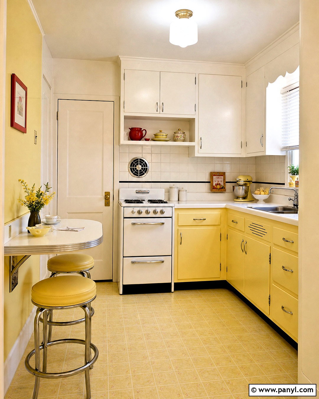 Small Vintage Yellow Kitchen - 20 vintage yellow kitchen ideas