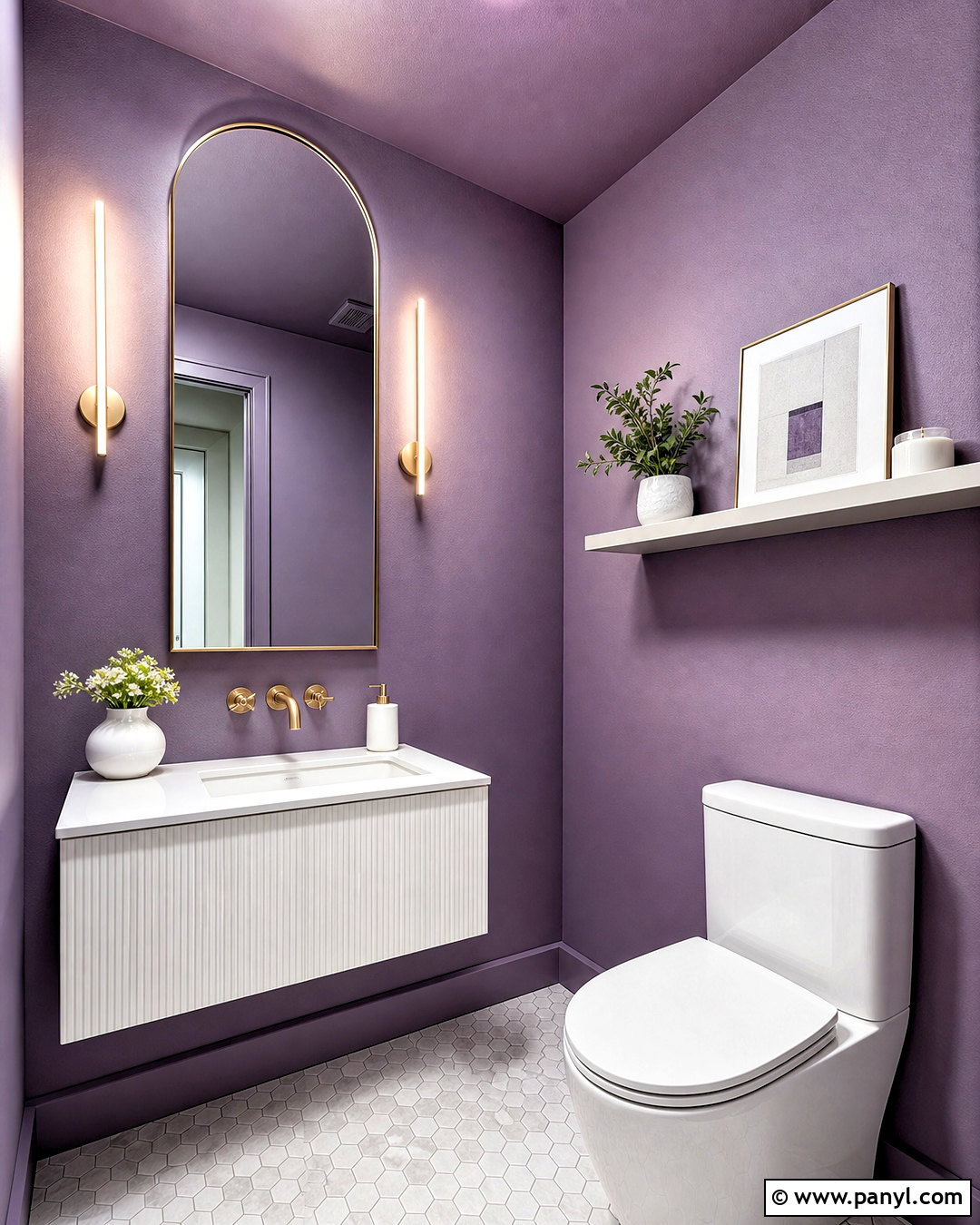 Small Violet Powder Room - 20 violet bathroom ideas