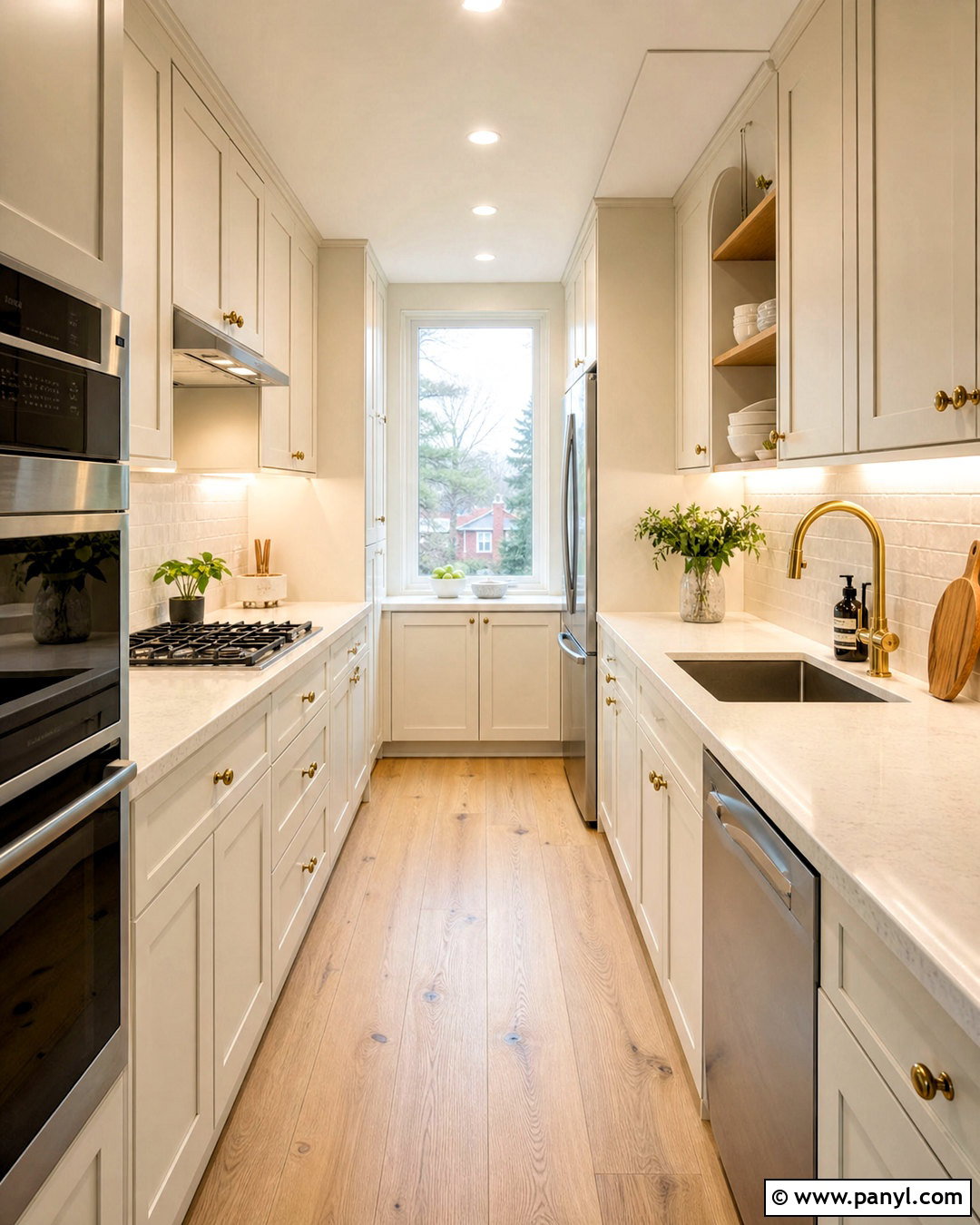 Small Warm White Galley Kitchen - 20 warm white kitchen ideas