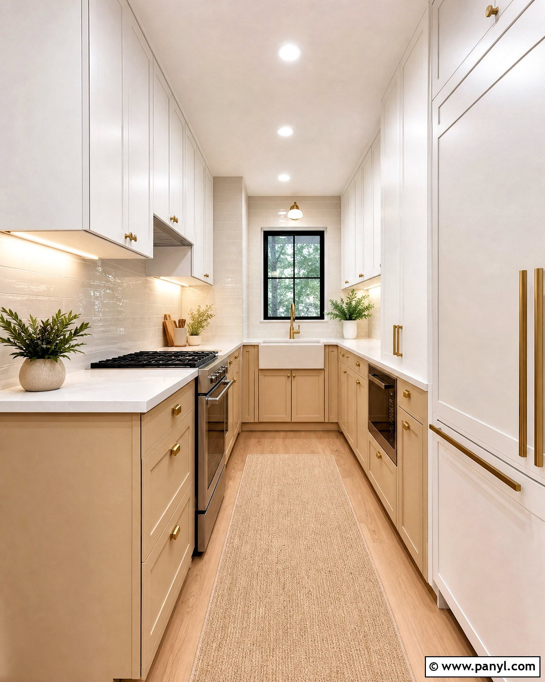 Small White And Beige Galley Kitchen - 20 white and beige kitchen ideas