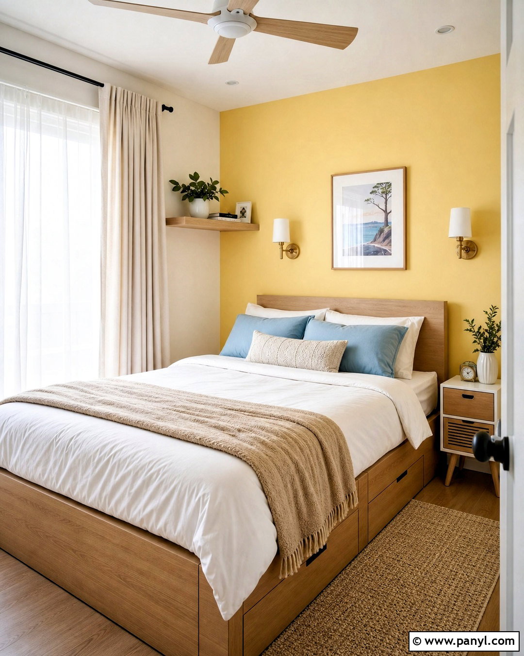 Small Yellow Accent Wall Bedroom - 20 yellow accent wall bedroom ideas