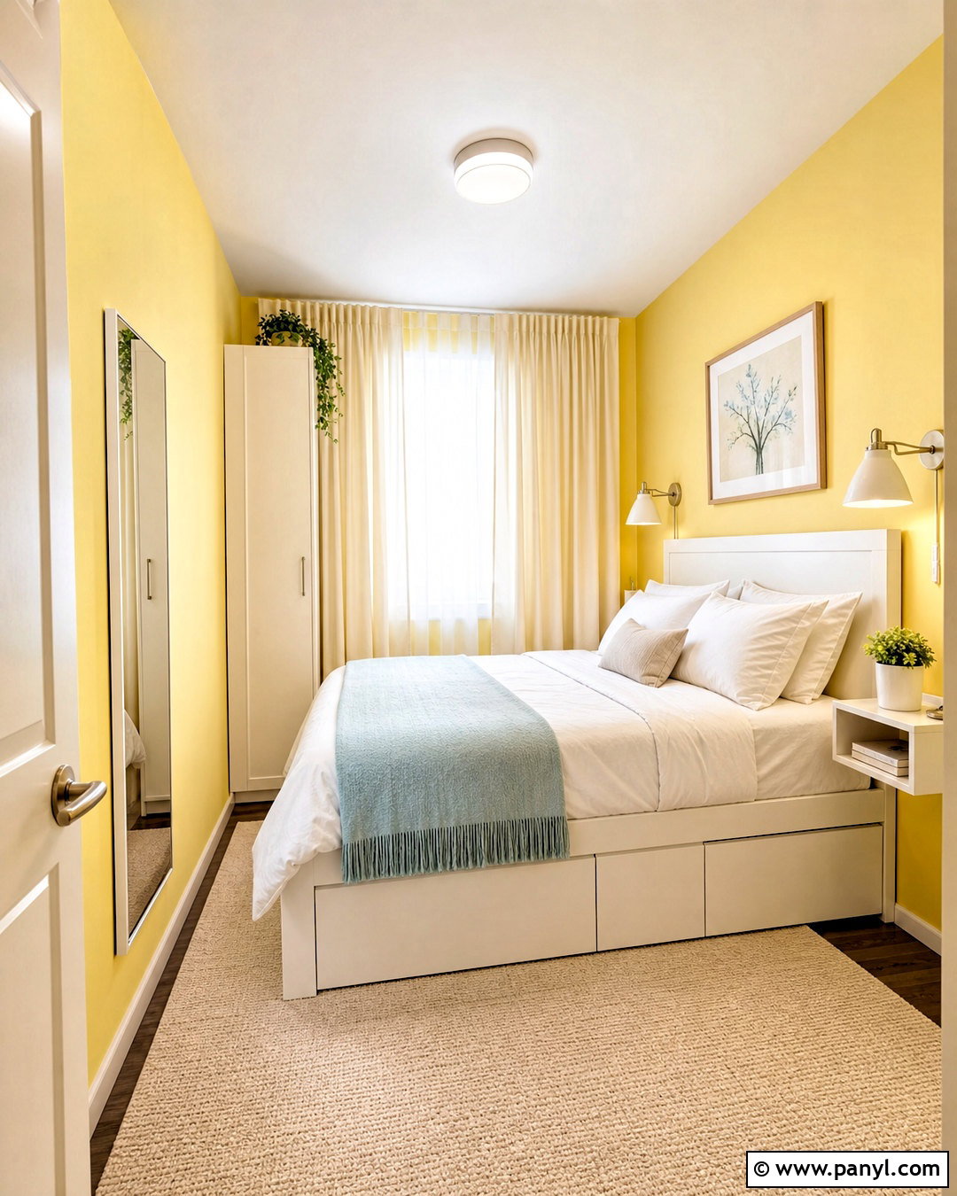 Small Yellow Bedroom With White Furniture - 20 yellow walls bedroom ideas