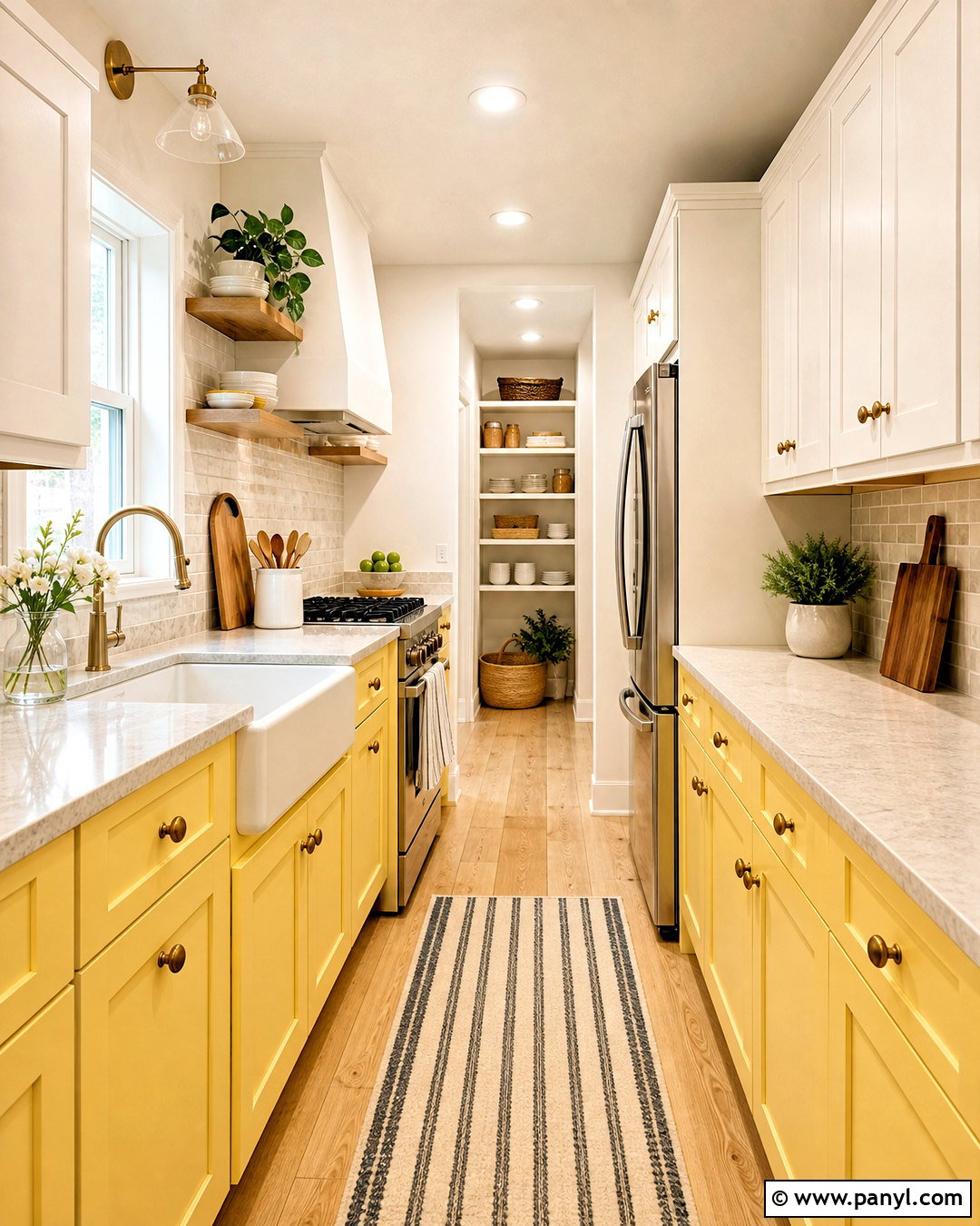 Small Yellow Galley Country Kitchen - 20 yellow country kitchens