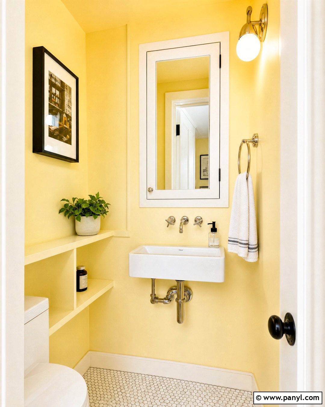 Small Yellow Powder Room - 20 yellow powder room ideas