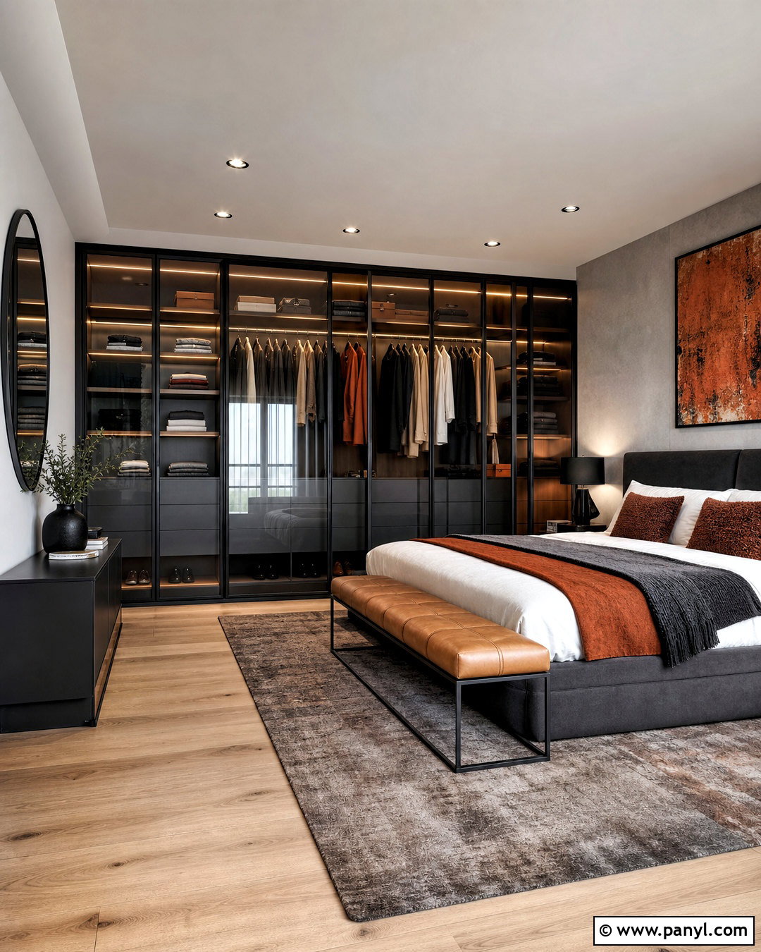 Smoked Glass Full Wall Wardrobe - 20 full wall wardrobe ideas