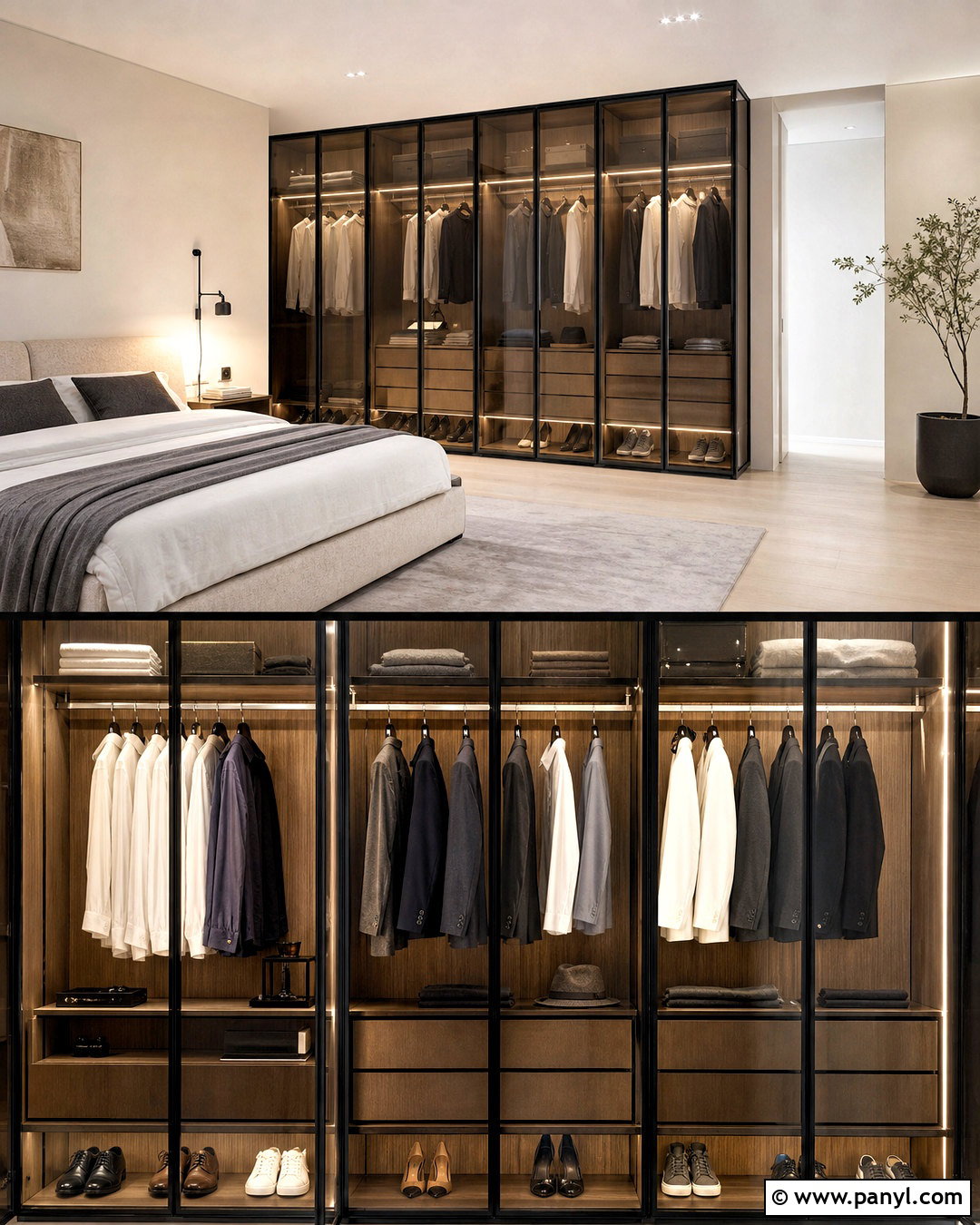 Smoked Glass Wardrobe - 20 trending wardrobe design ideas