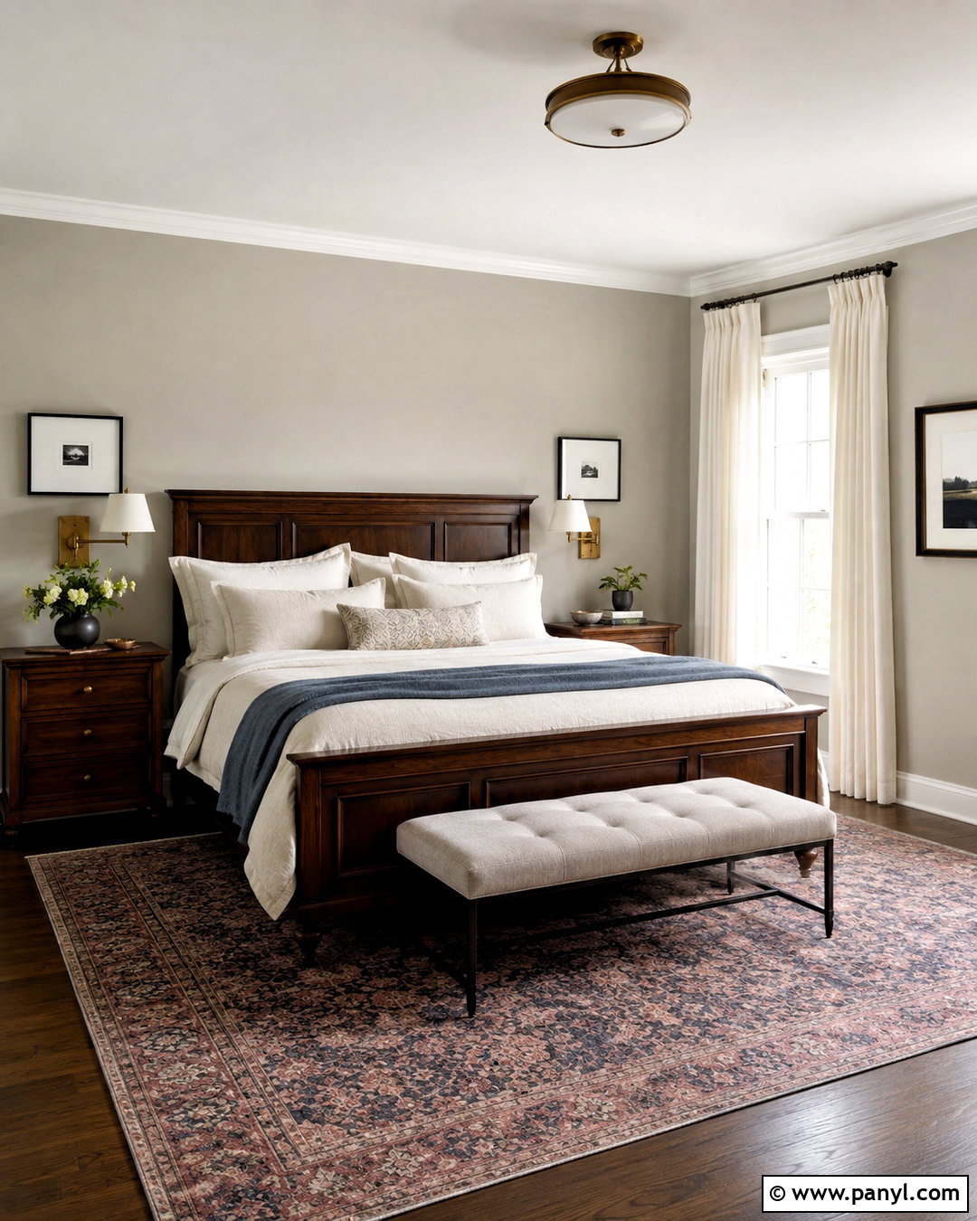 Smoked Oyster Bedroom With Walnut Furniture - 35 smoked oyster benjamin moore ideas