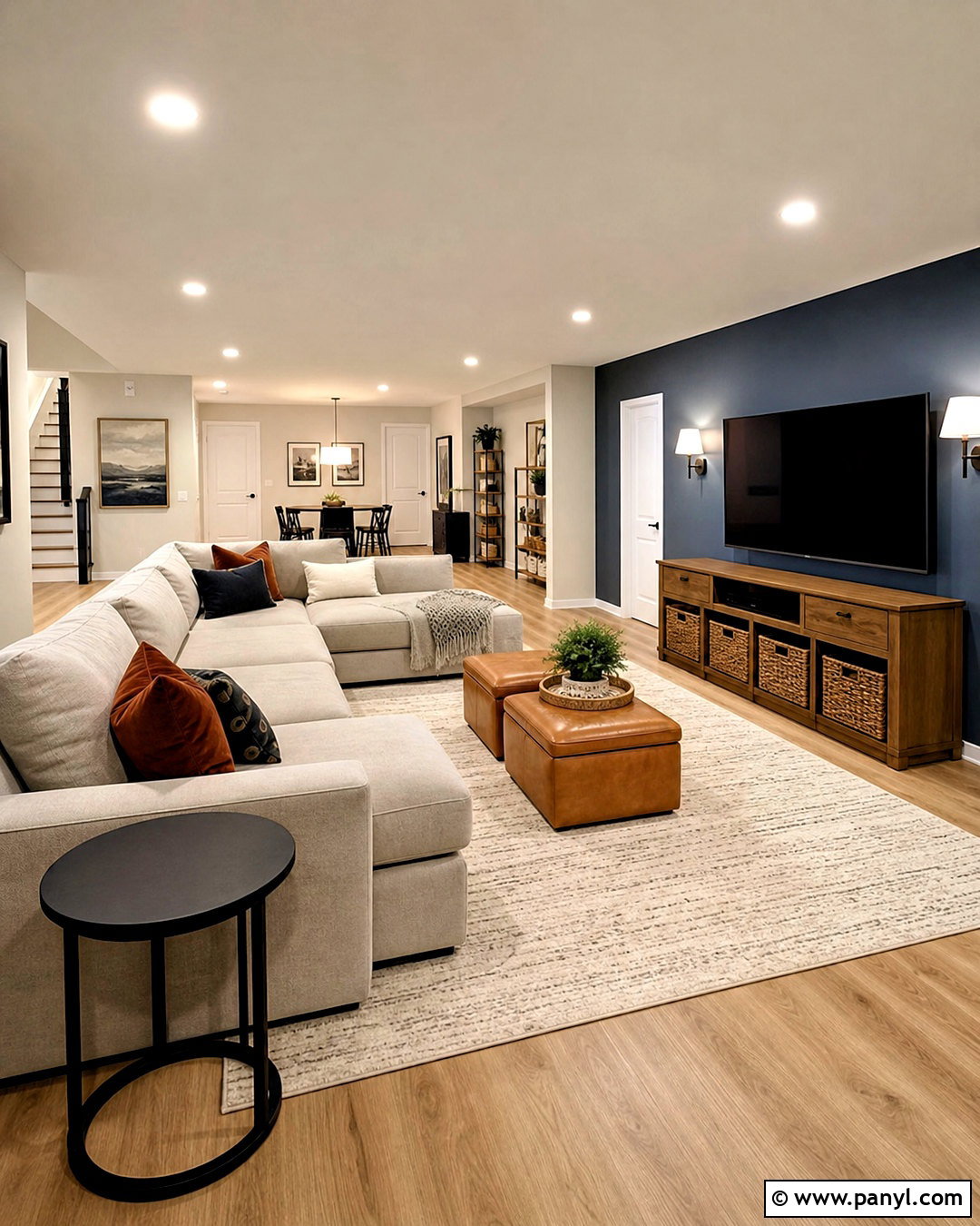 Smokey Blue Basement - 20 smokey blue paint ideas