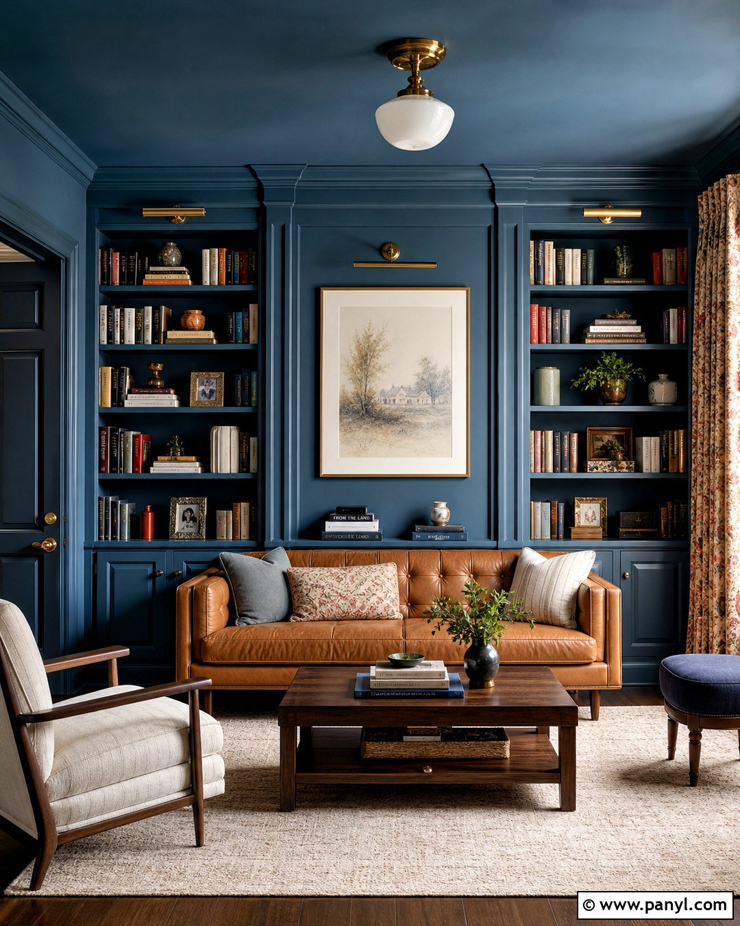 Smokey Blue Color-Drenched Room - 20 smokey blue paint ideas
