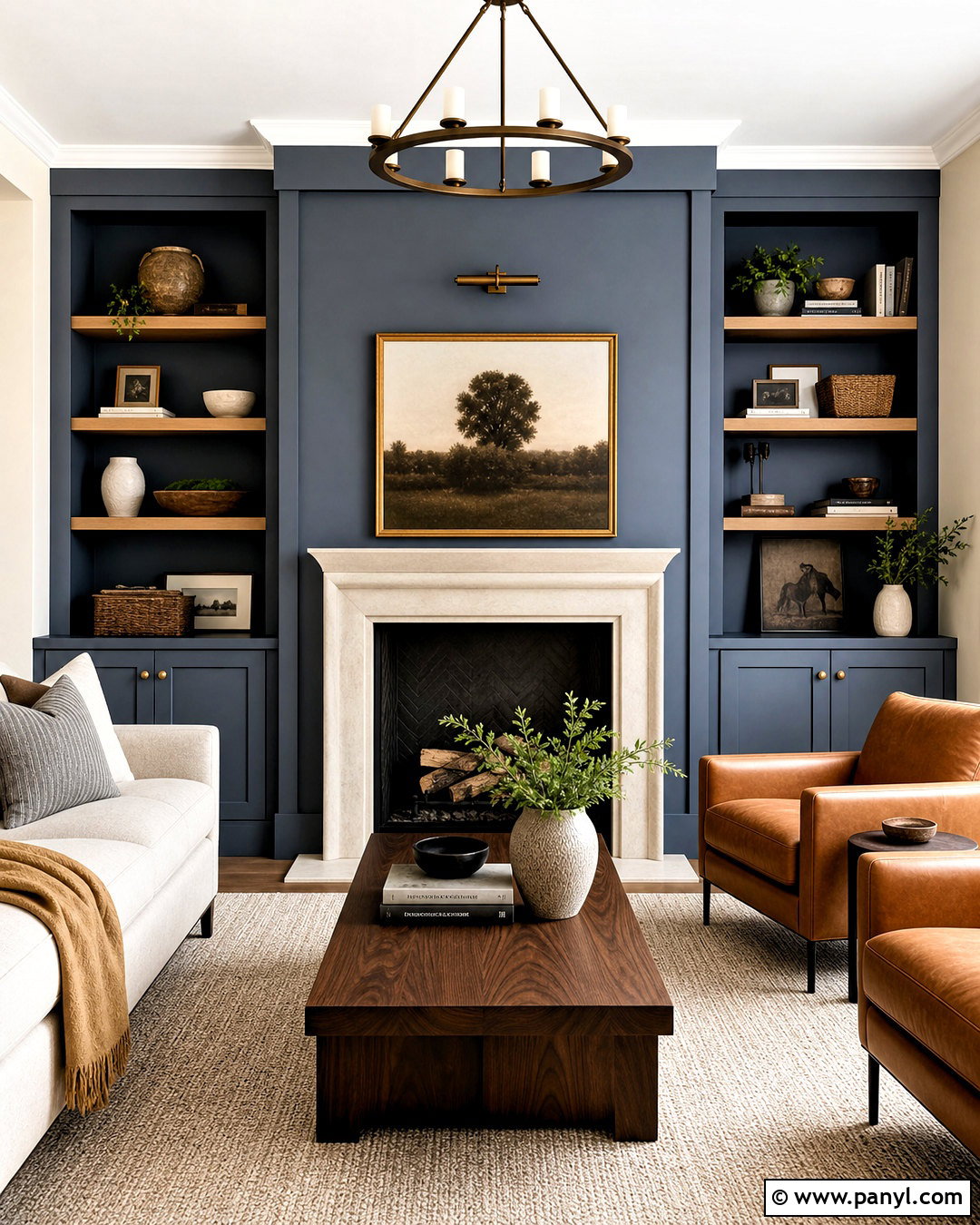 Smokey Blue Fireplace Wall - 20 smokey blue paint ideas