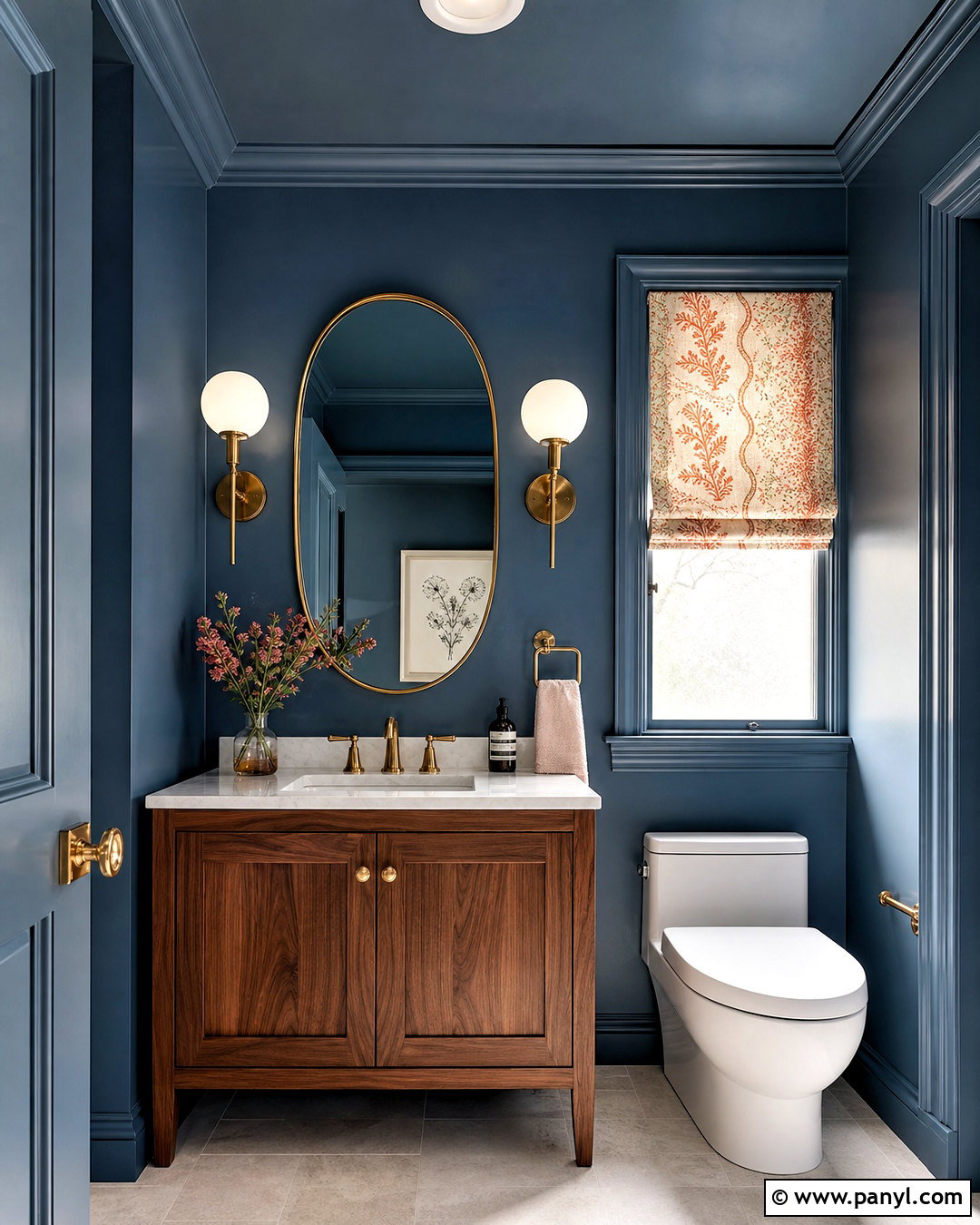 Smokey Blue Powder Room - 20 smokey blue paint ideas