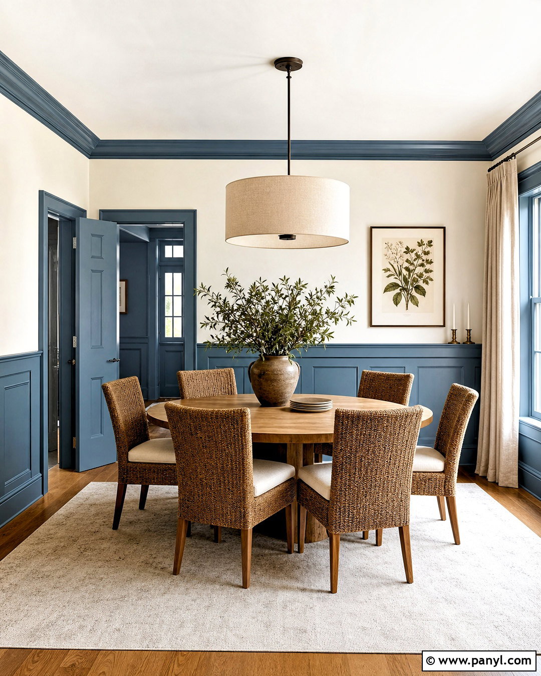 Smokey Blue Wainscoting - 20 smokey blue paint ideas