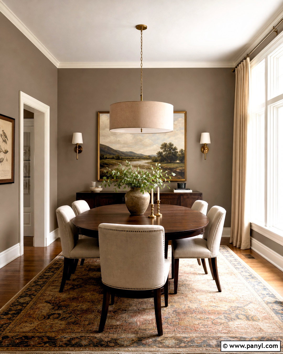 Smokey Taupe Dining Room With Dark Wood - 20 smokey taupe benjamin moore ideas