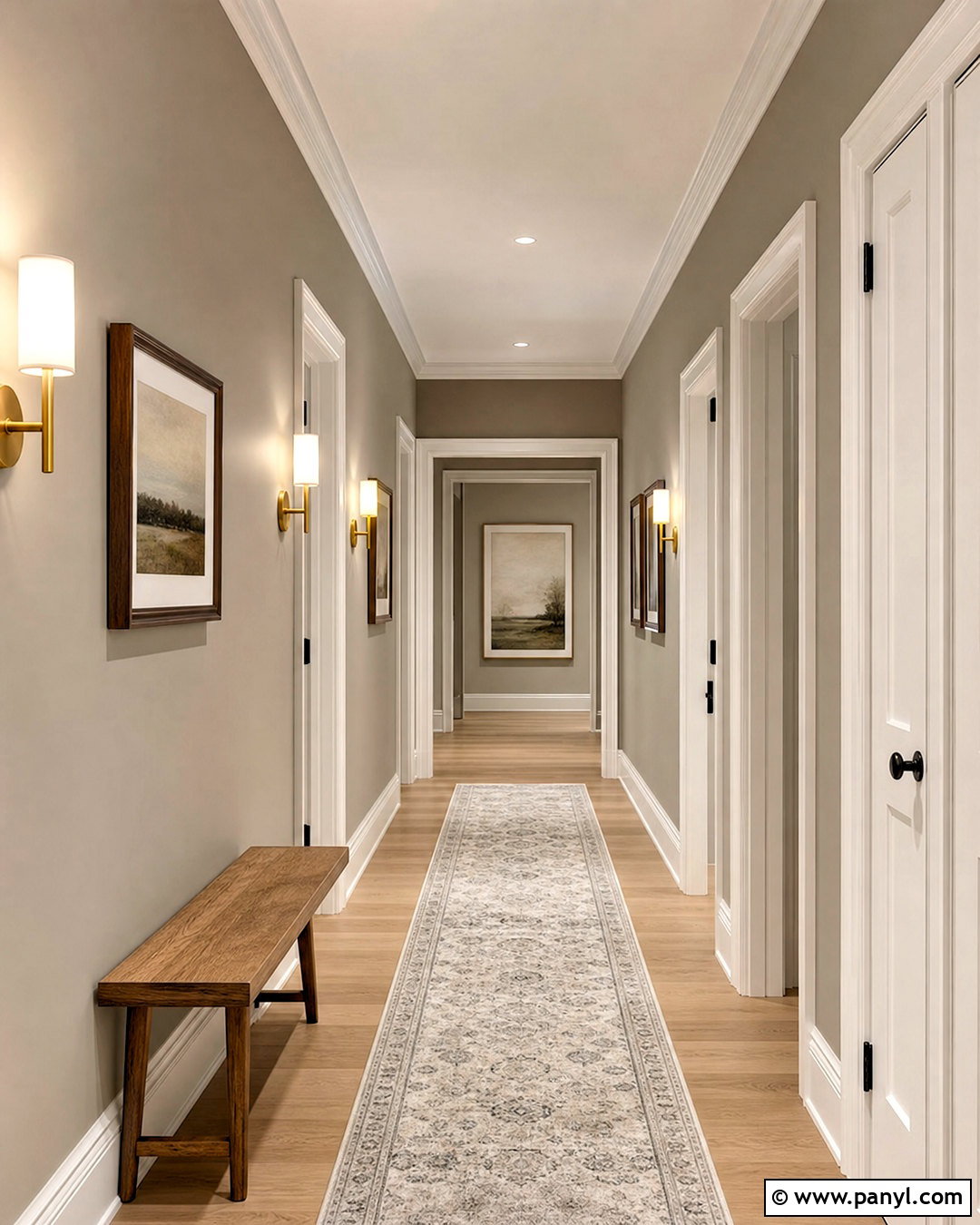Smokey Taupe Hallway With Picture Frames - 20 smokey taupe benjamin moore ideas