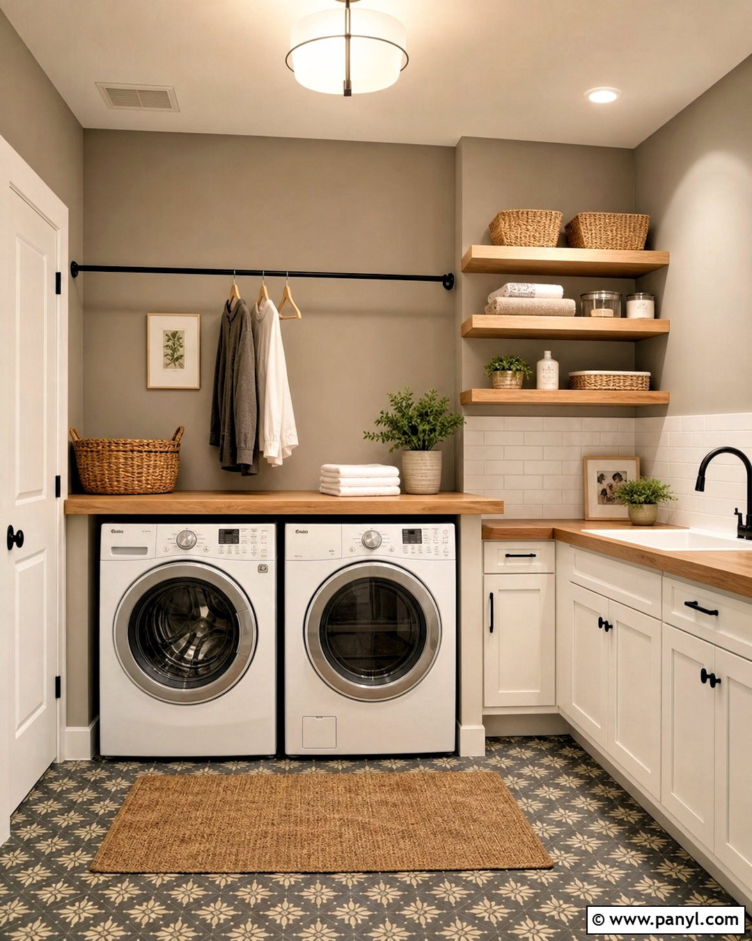 Smokey Taupe Laundry Room With White Cabinets - 20 smokey taupe benjamin moore ideas