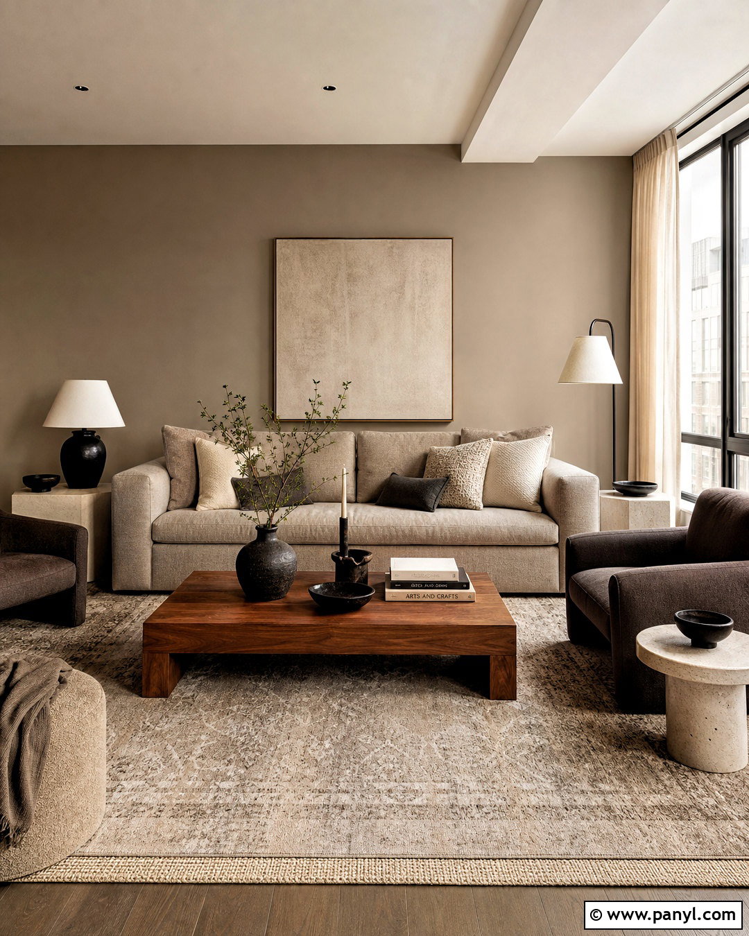 Smokey Taupe Monochromatic Living Room - 20 smokey taupe benjamin moore ideas