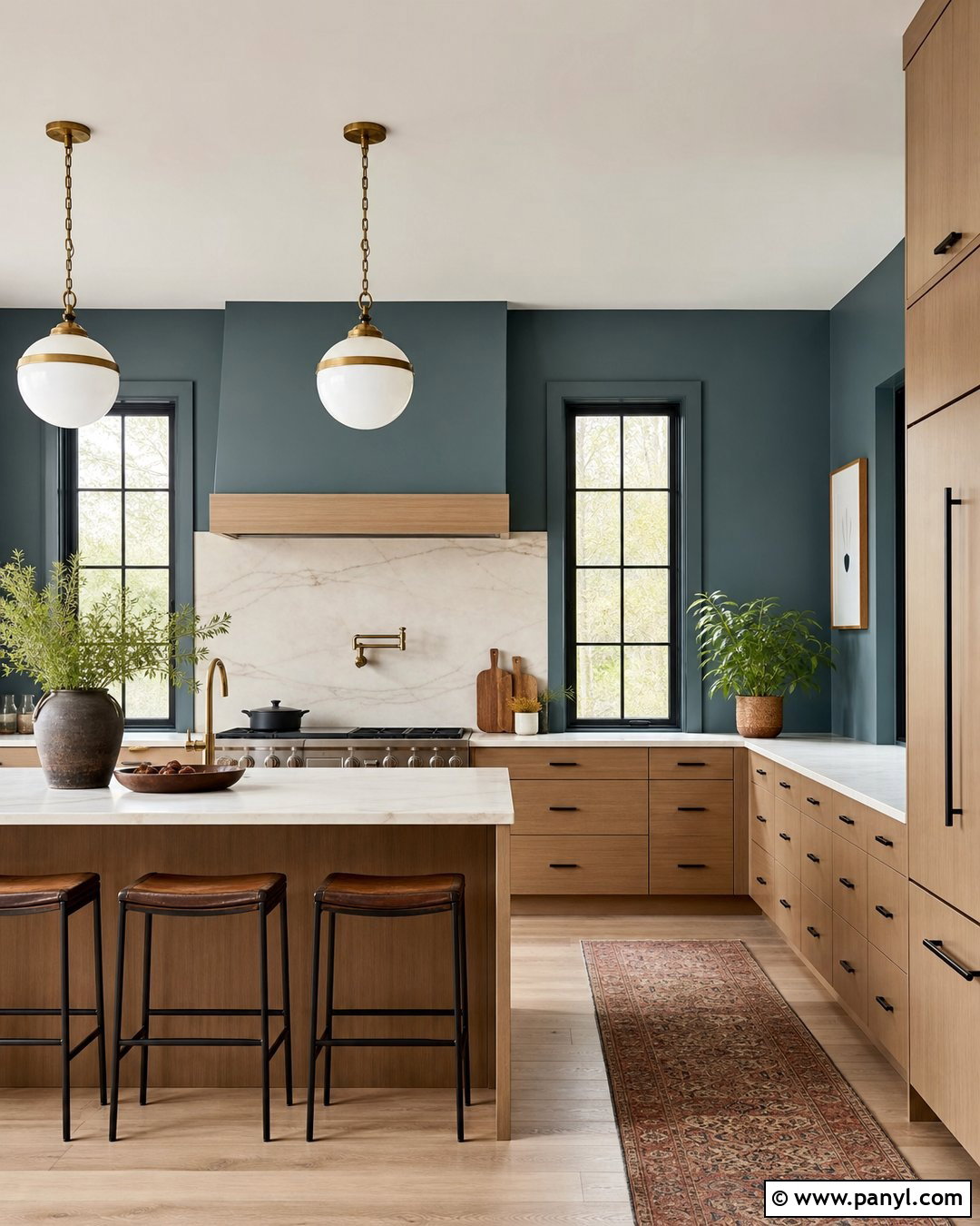 Smoky Blue-Green Kitchen Walls - 20 Modern House Wall Colors