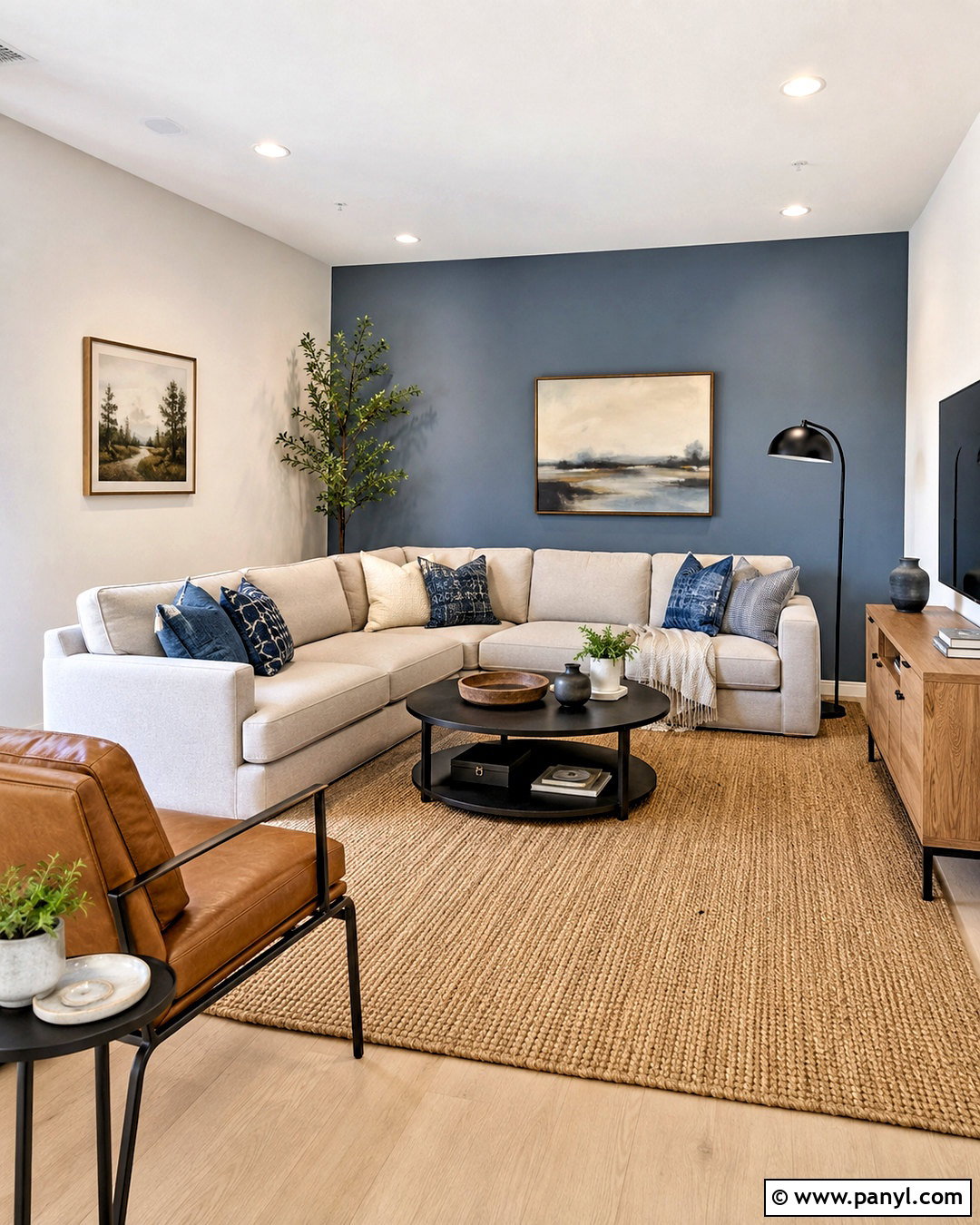 Smoky Blue Living Room Accent Wall - 35 sw smoky blue ideas