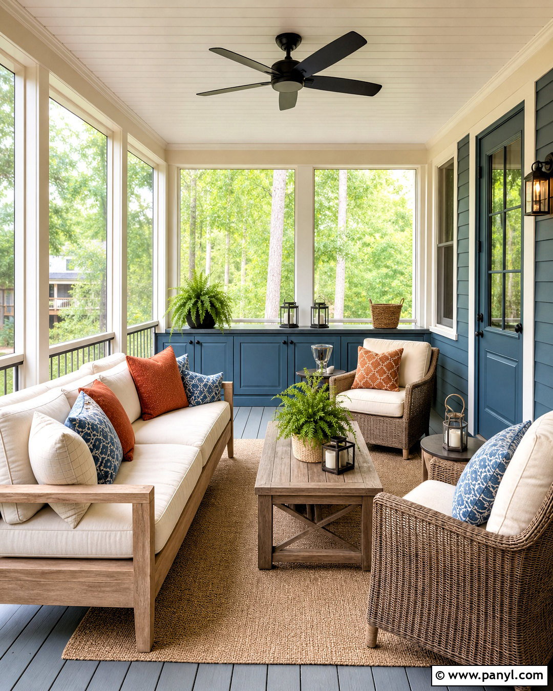 Smoky Blue Screened Porch - 20 smokey blue sherwin williams ideas