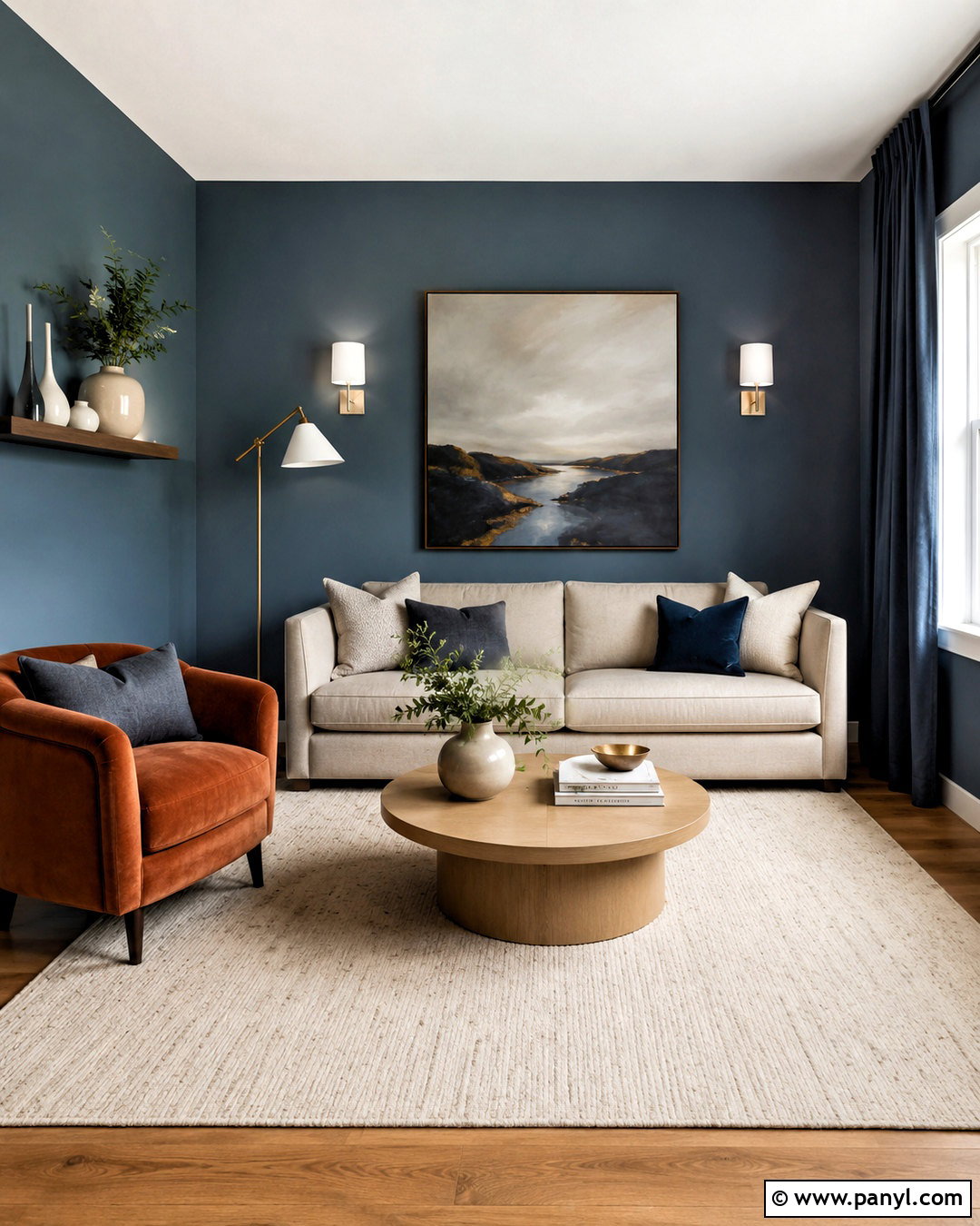 Smoky Blue Small Living Room - 20 moody blue living room ideas