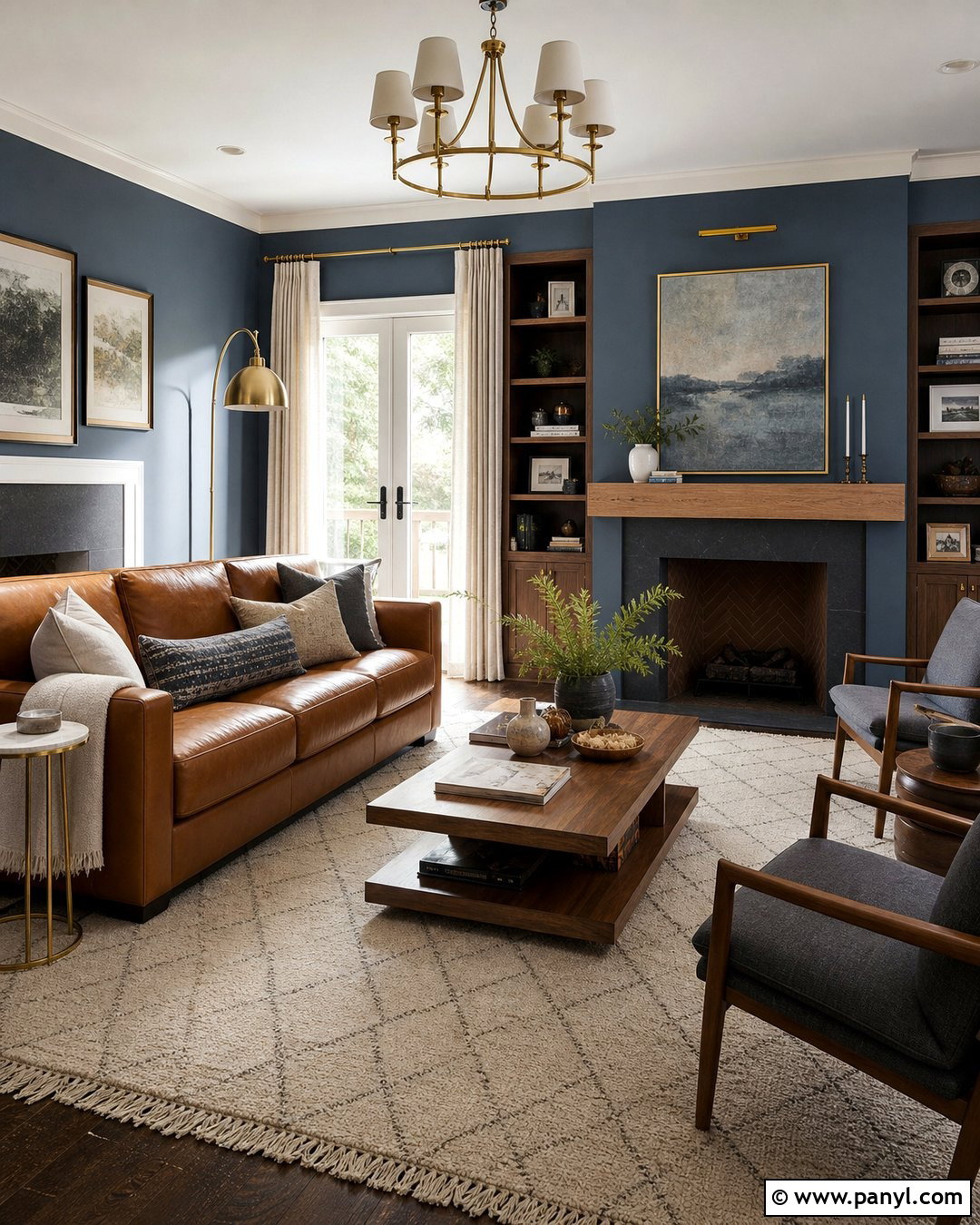 Smoky Blue Walls With Origami White Trim - 25 Sherwin Williams Wall And Trim Combo Ideas