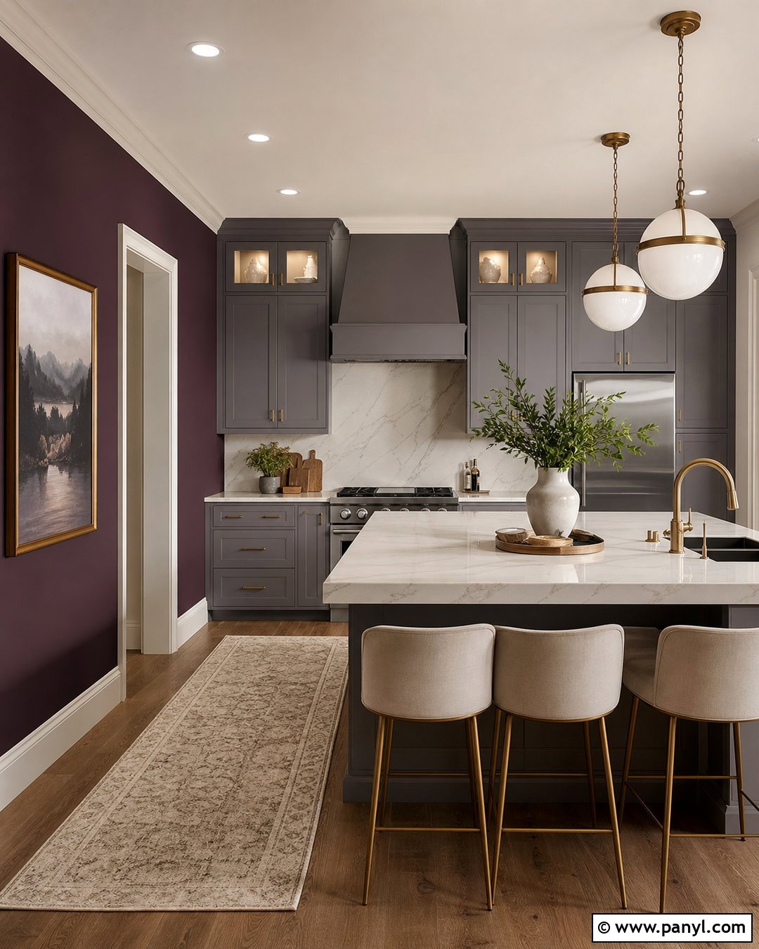 Smoky Plum Kitchen Walls - 35 Kitchen Wall Colors With Grey Cabinets