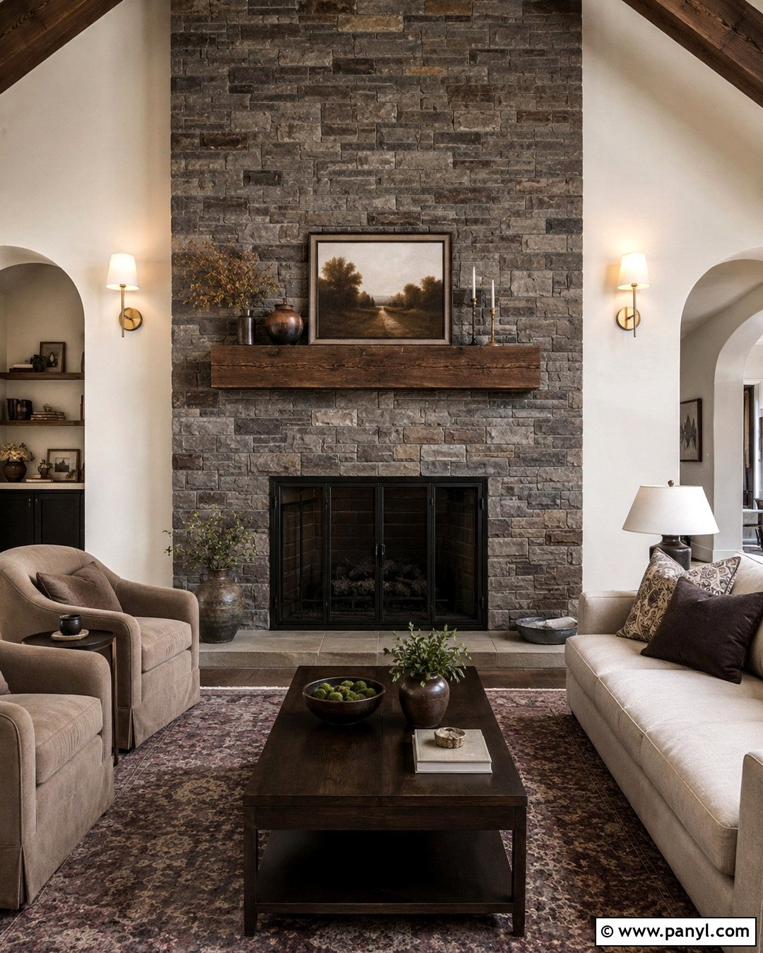Smoky Plum Stone Fireplace Accent Wall - 20 Stone Fireplace Accent Wall Paint Colors