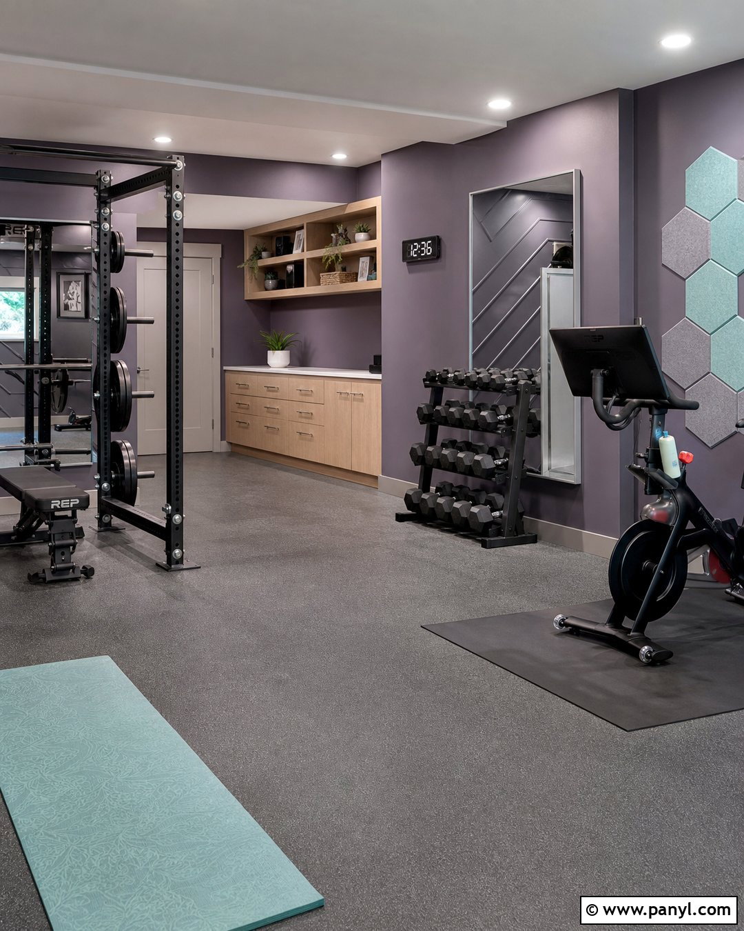 Smoky Purple Basement Gym Walls - 20 Basement Gym Wall Colors