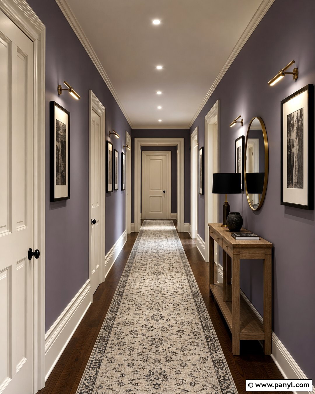 Smoky Purple Hallway - 20 Elegant Purple Wall Color Ideas