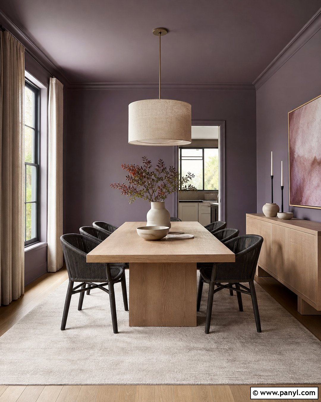 Smoky Purple Wall Color Dining Room - 30 Moody Wall Color Ideas