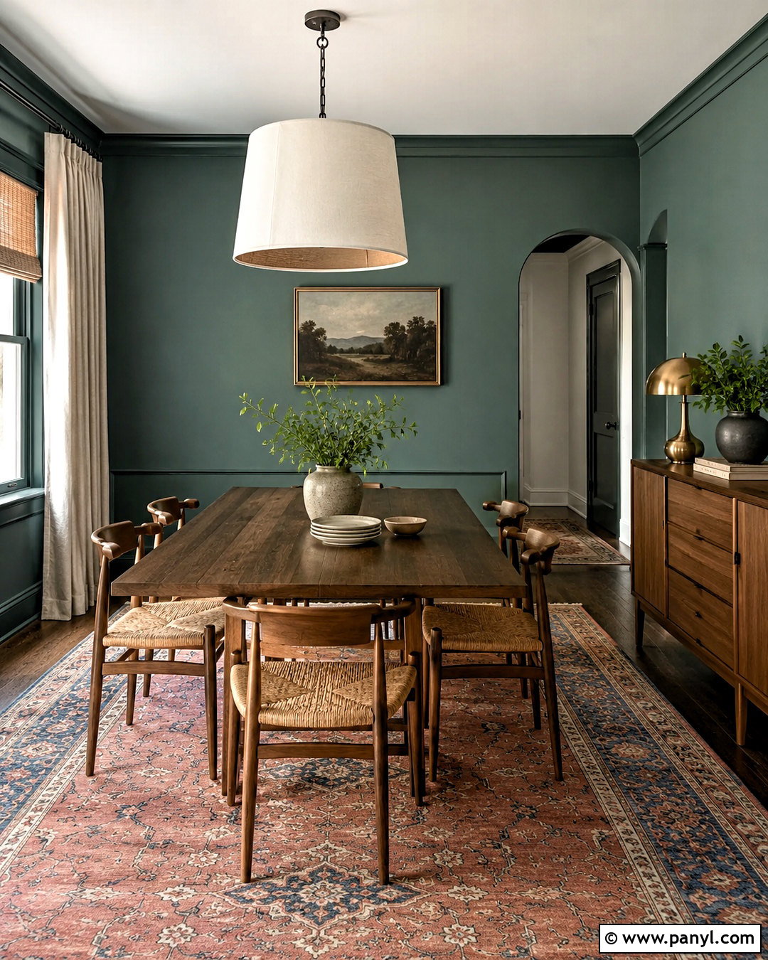 Smoky Teal Dining Room - 20 best paint colors for interior ideas