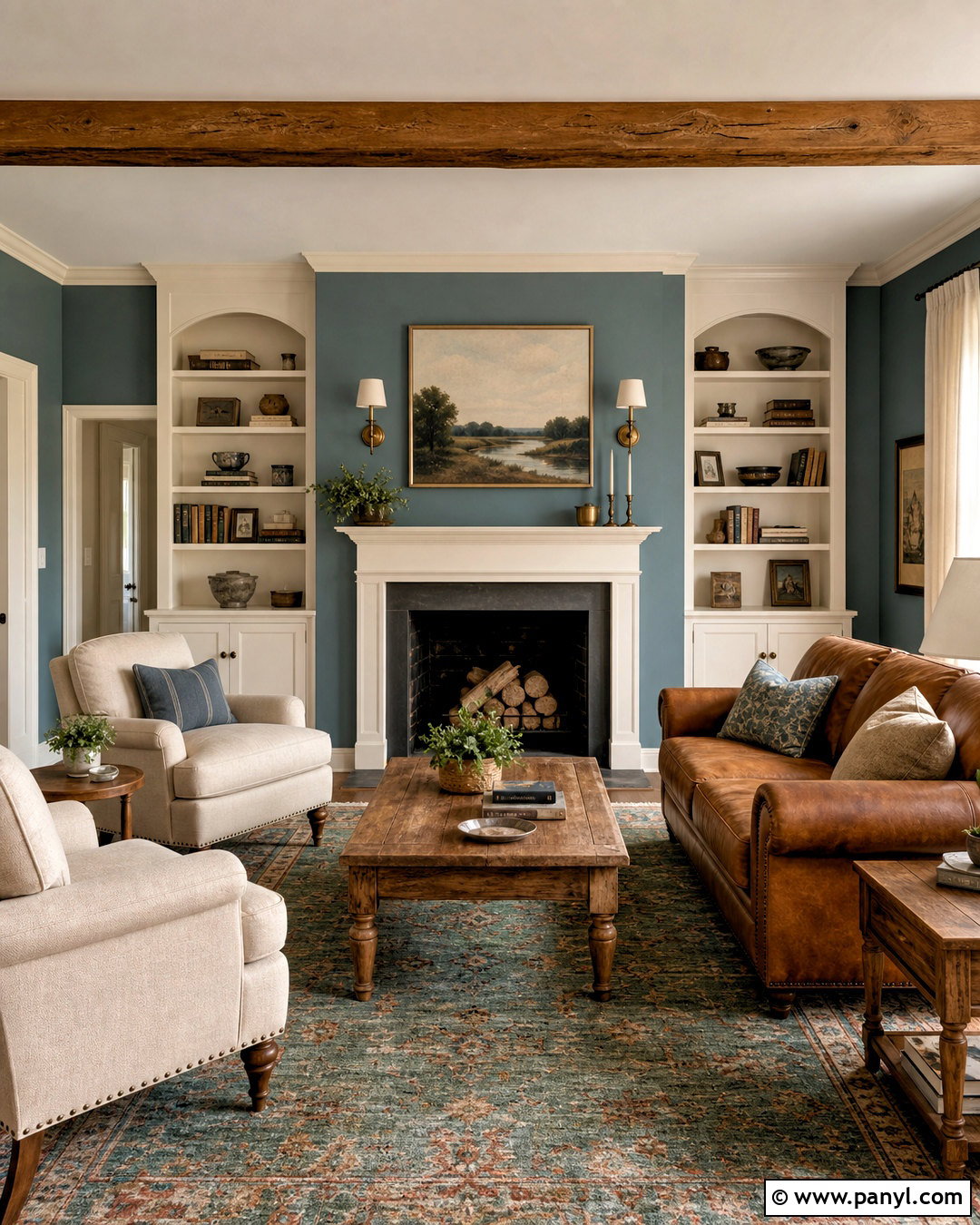 Smoky Teal Farmhouse Living Room Paint - 20 farmhouse living room paint colors
