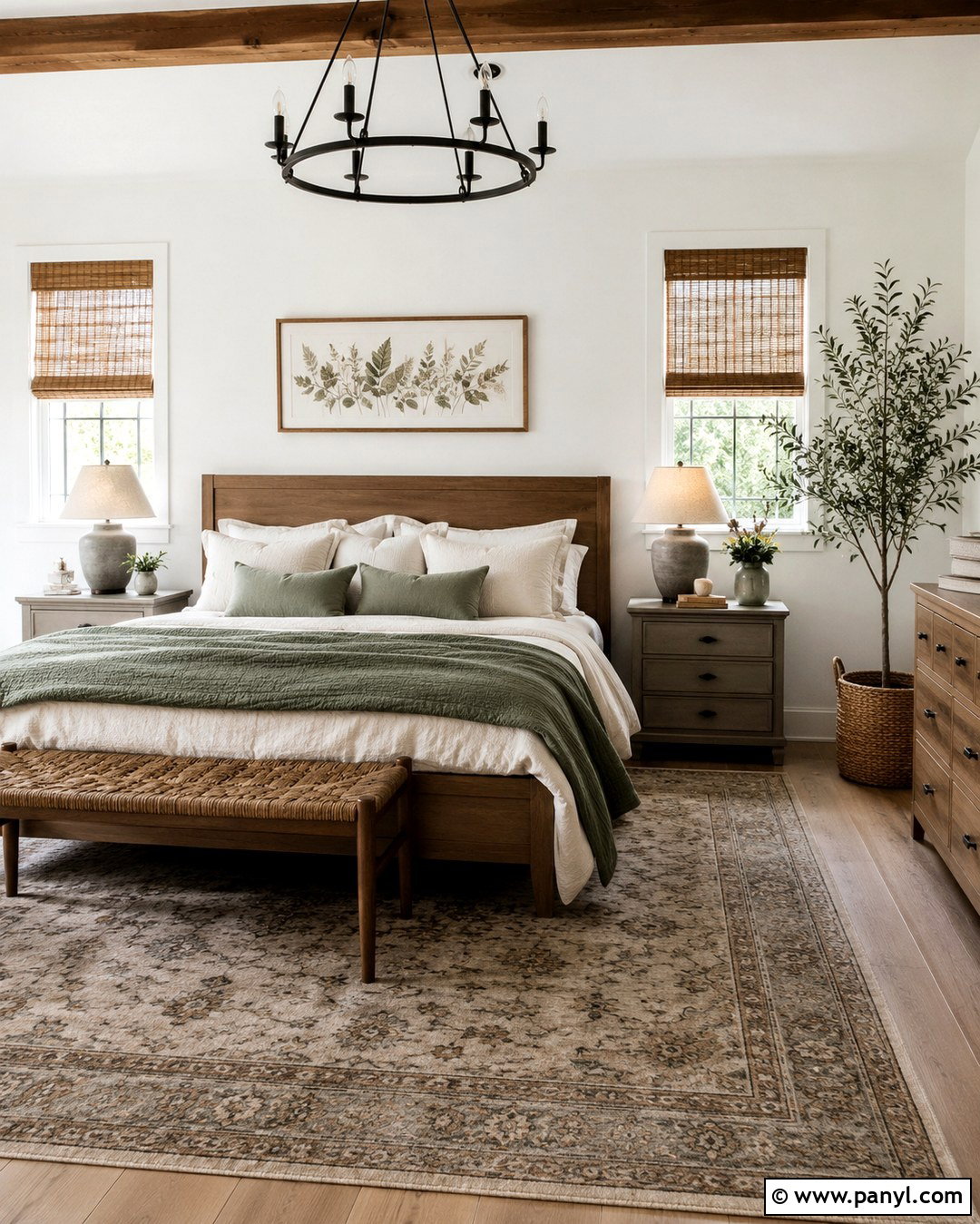 Snowbound Bedroom With Sage Green - 20 Snowbound Wall Color Ideas