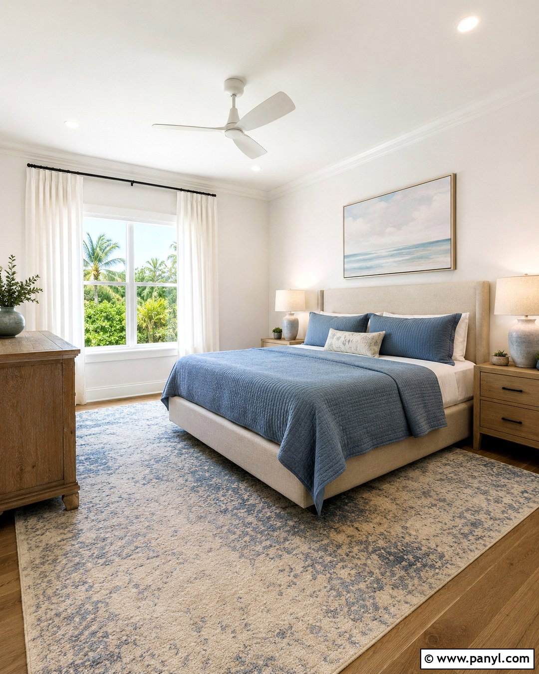 Snowbound Bedroom With Soft Blue - 20 Snowbound Wall Color Ideas