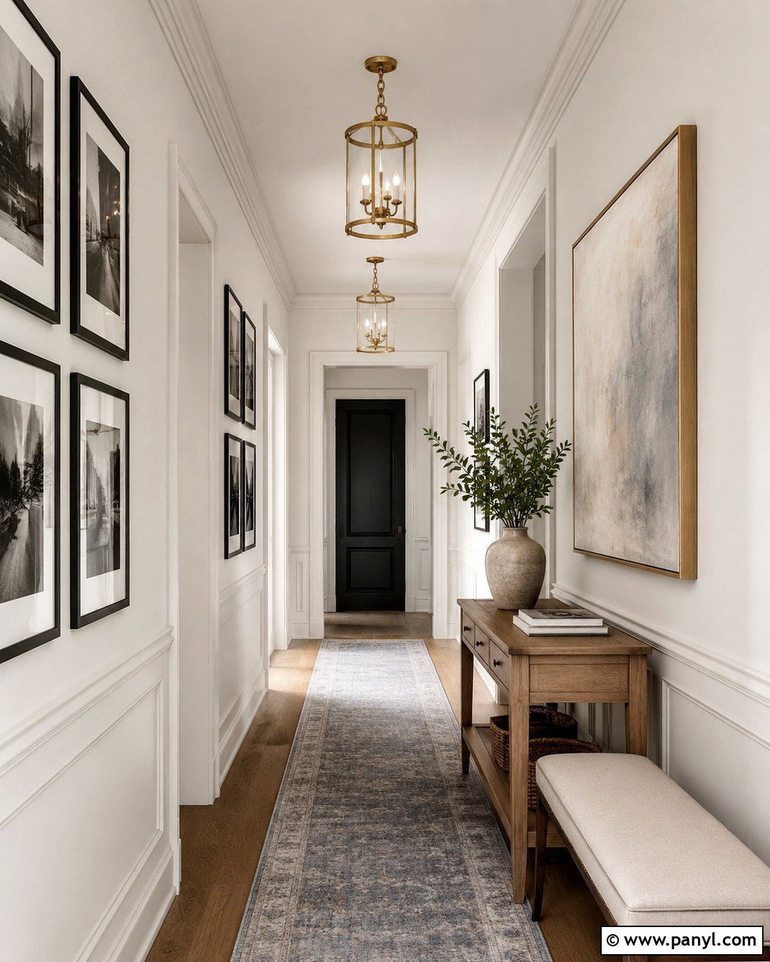 Snowbound Hallway With Picture Frame Molding - 20 Snowbound Wall Color Ideas