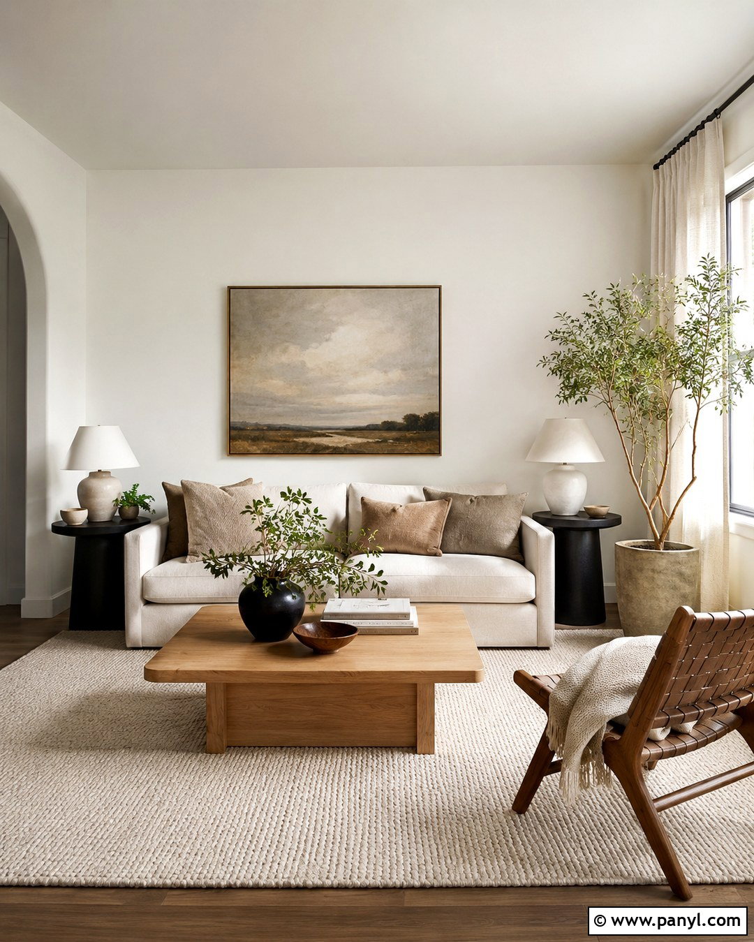 Snowbound Living Room With Natural Oak - 20 Snowbound Wall Color Ideas