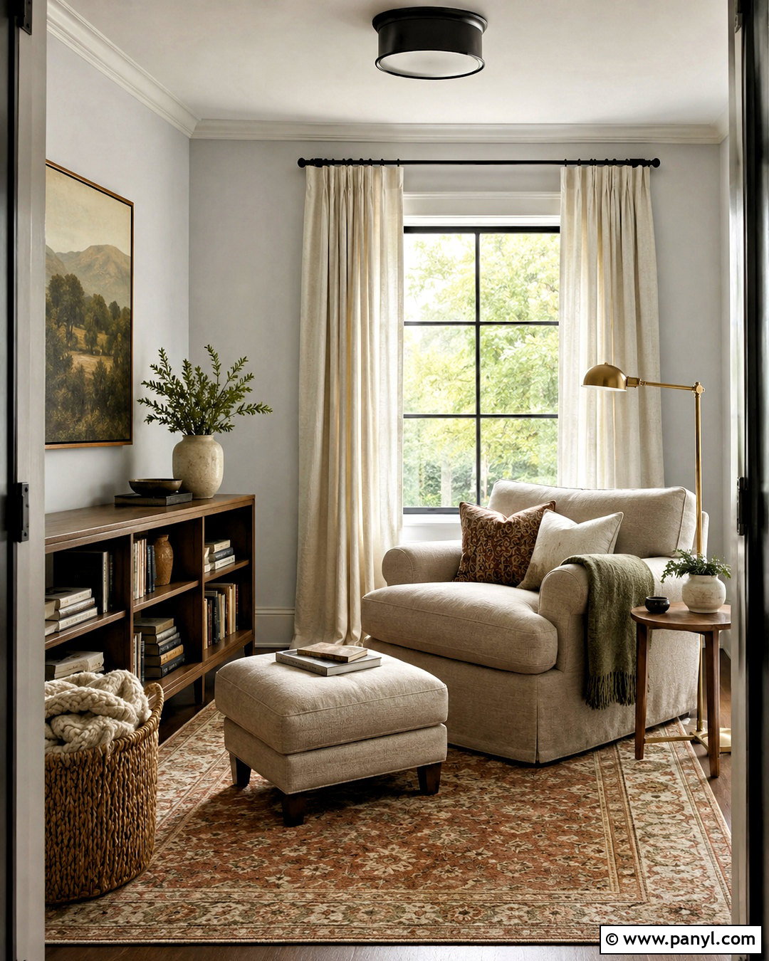 Snowbound Walls In A Cozy Reading Room - 35 snowbound sherwin williams walls