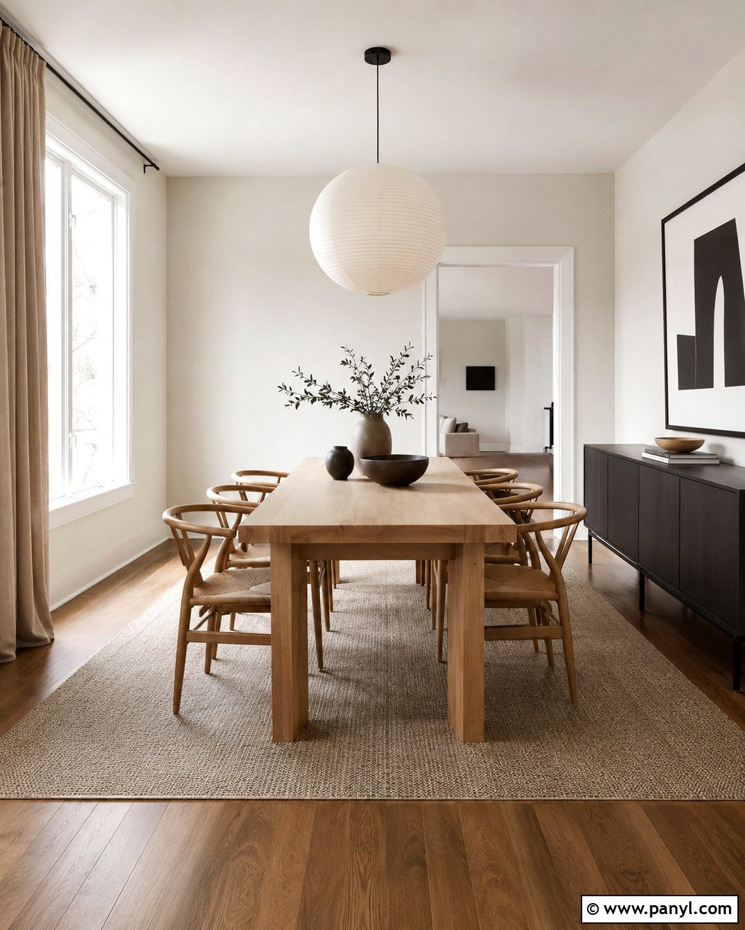 Snowbound Walls In A Scandinavian Dining Room - 20 Sw Snowbound Walls With Pure White Trim Ideas