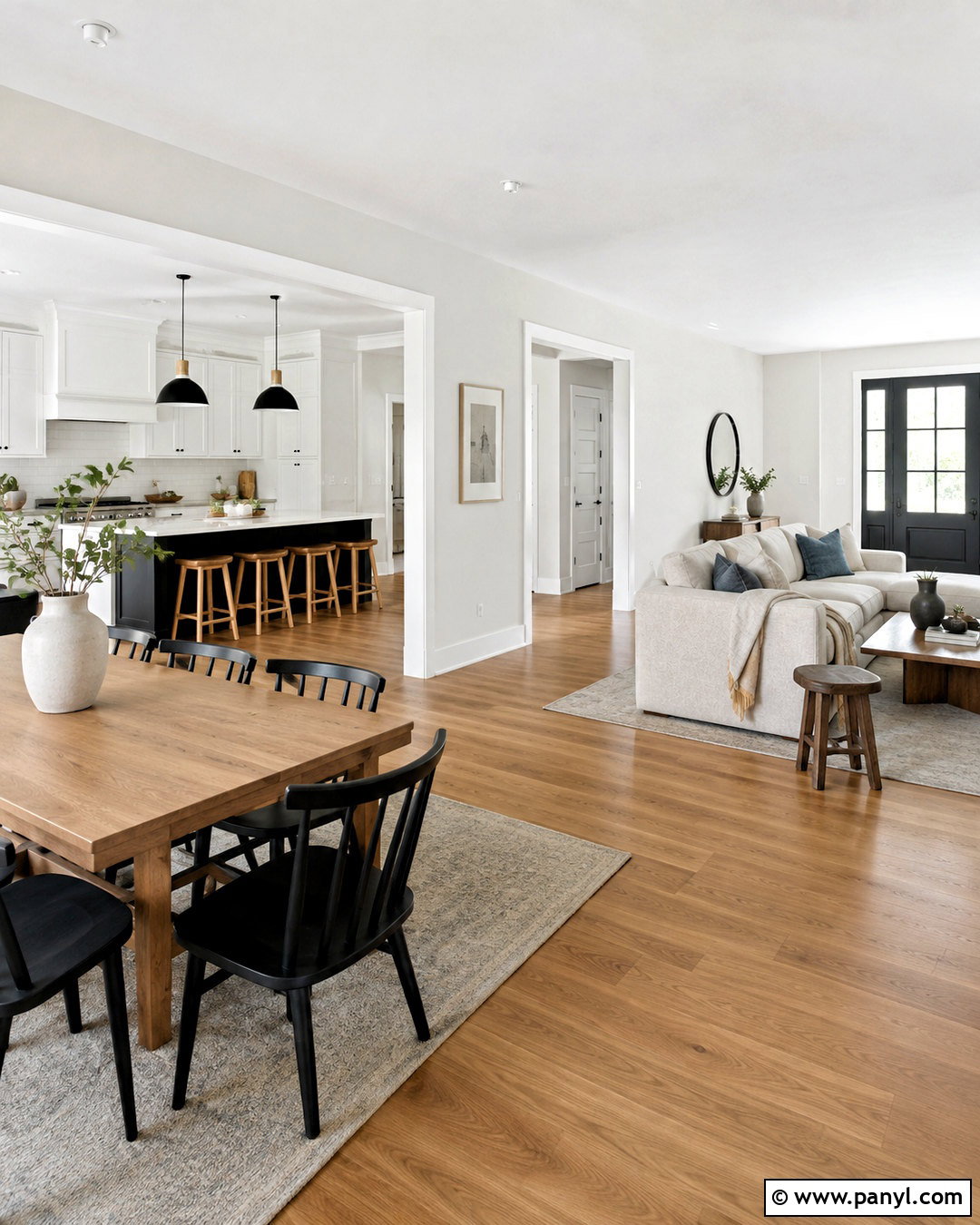 Snowbound Walls In An Open Concept Room - 35 snowbound sherwin williams walls