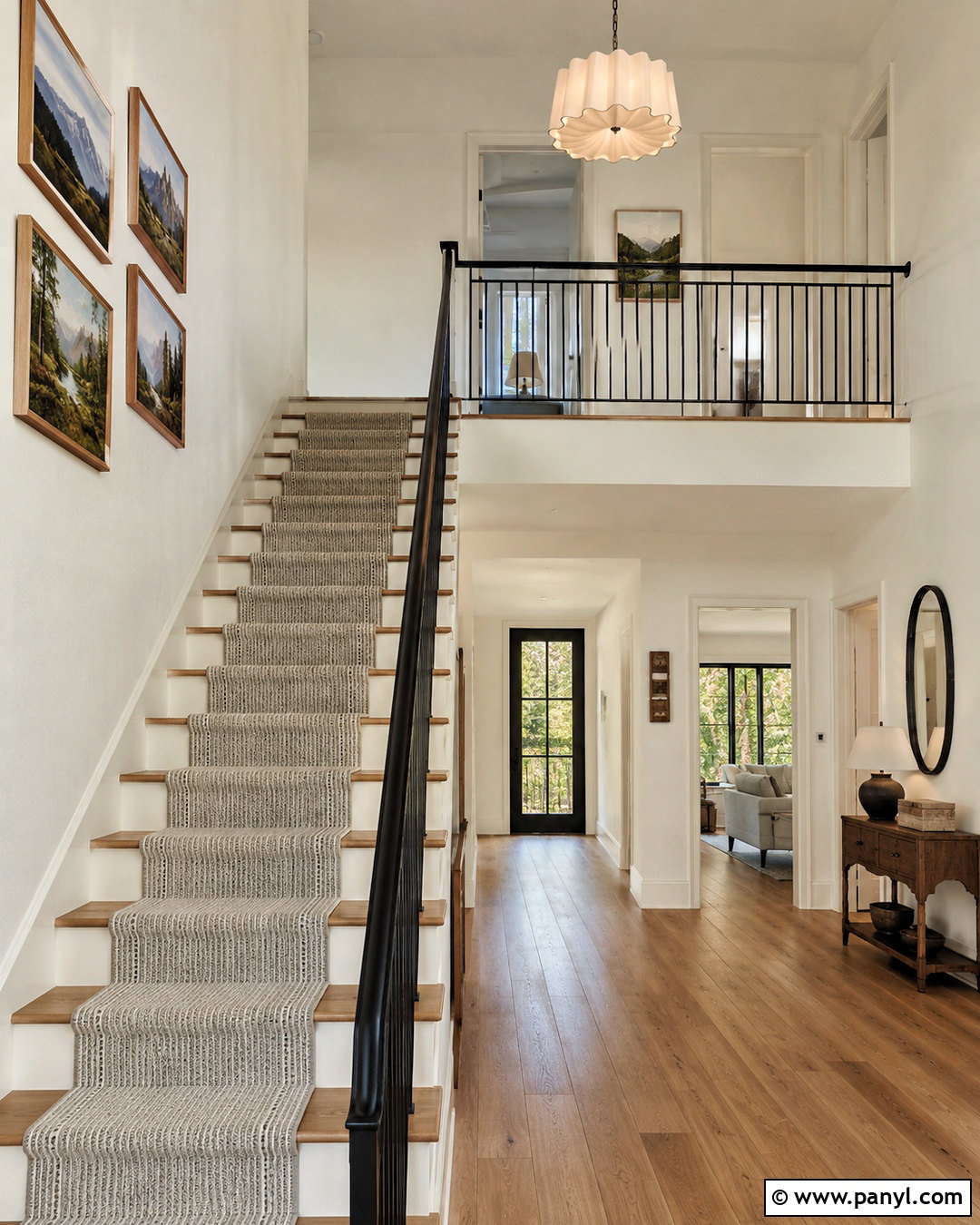 Snowbound Walls With A Wood Staircase - 35 snowbound sherwin williams walls