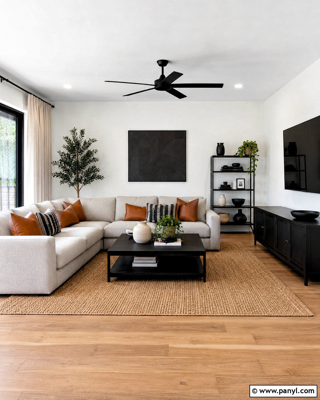 Snowbound Walls With Black Accents - 35 snowbound sherwin williams walls